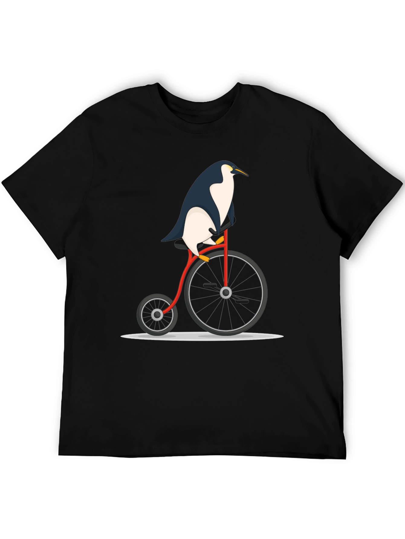Penguin on Bike Graphic Tee - Black