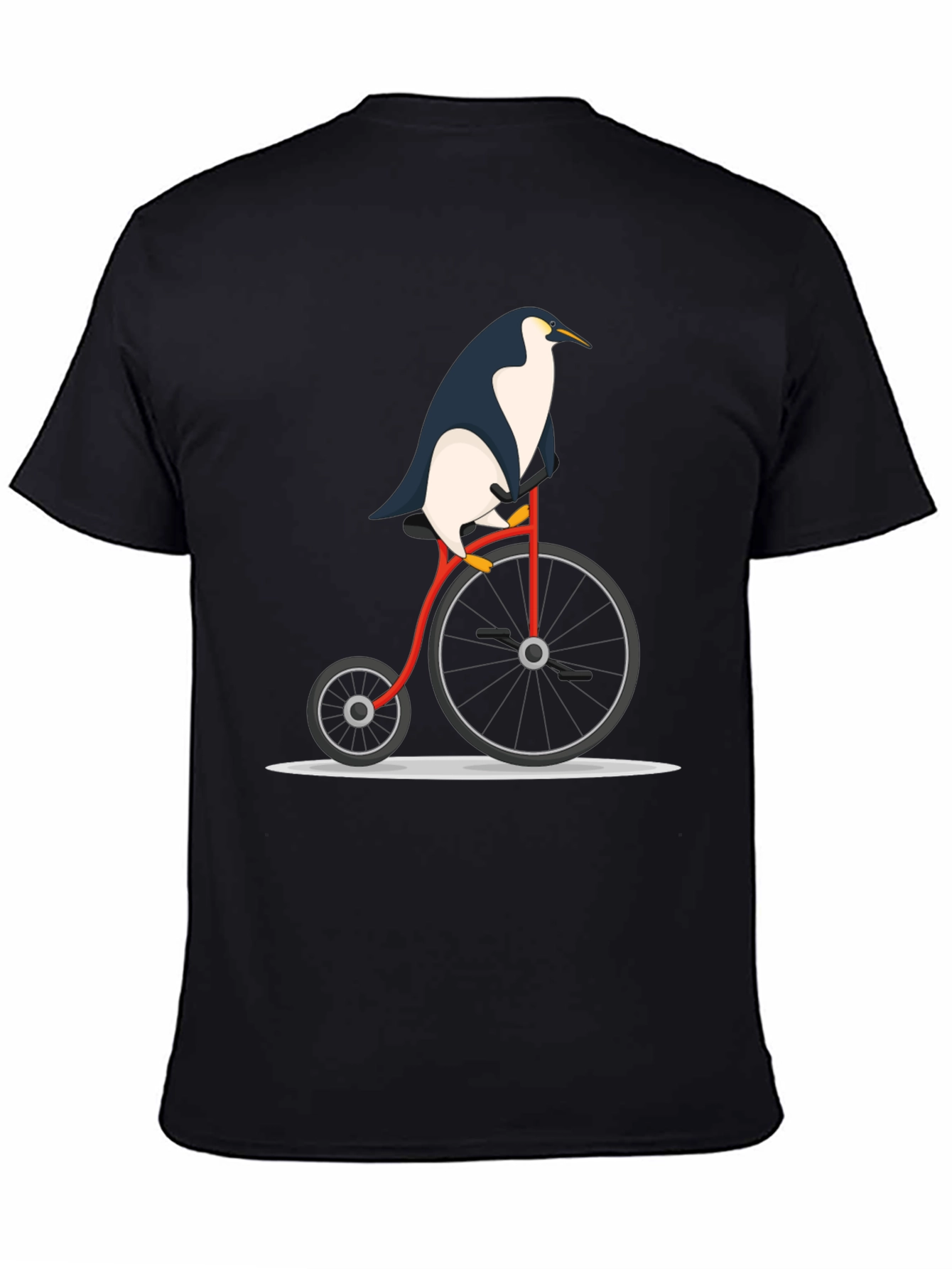 Penguin on Bike Graphic Tee - Black
