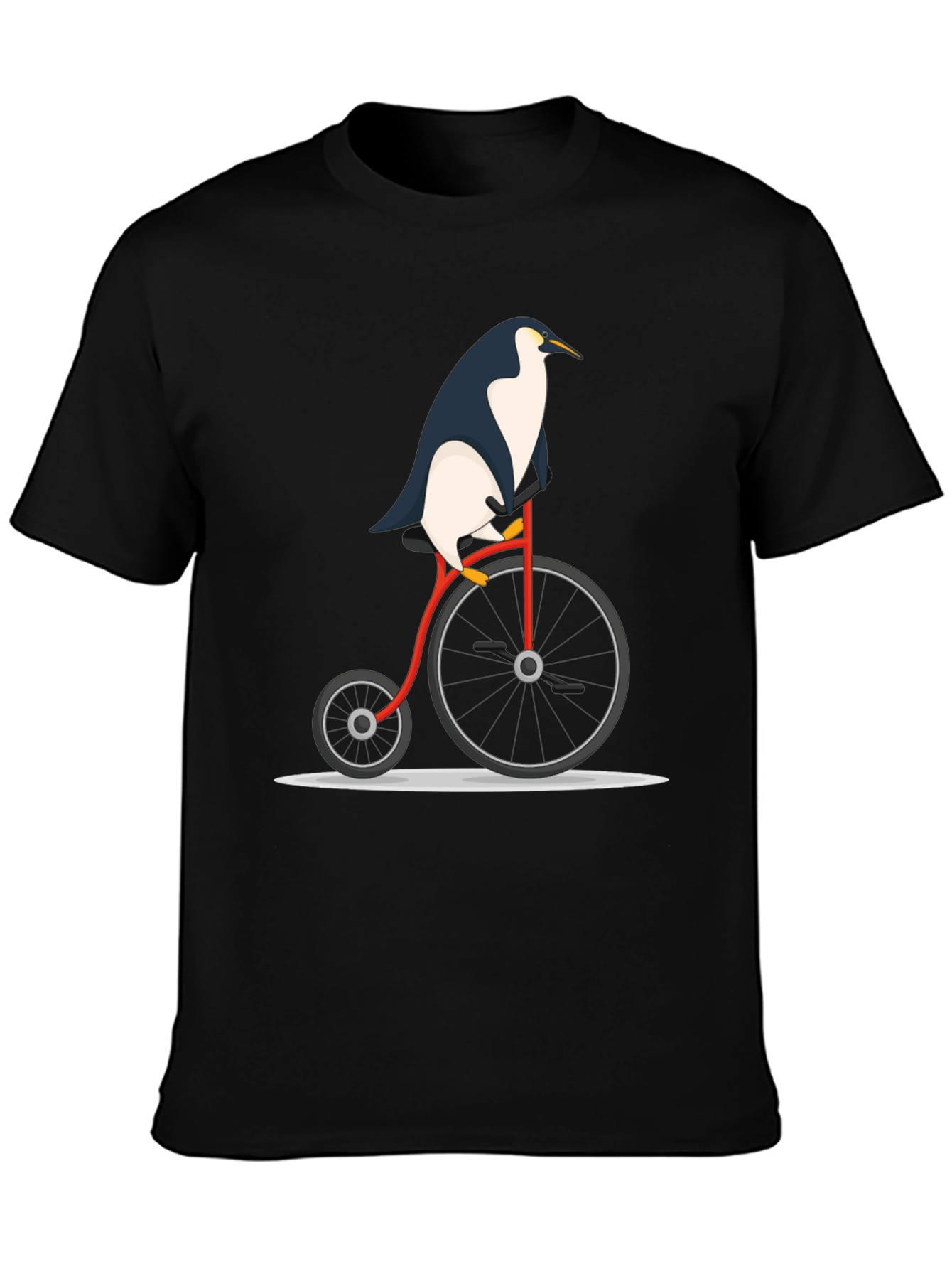 Penguin on Bike Graphic Tee - Black