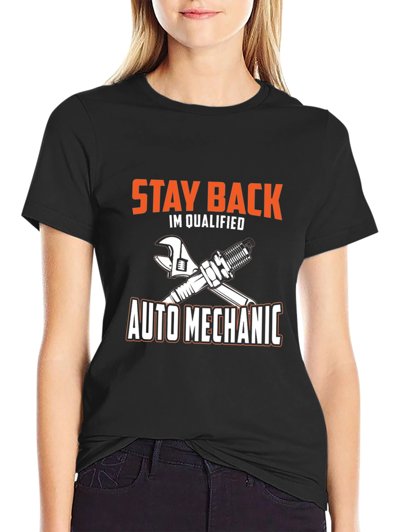 Auto Mechanic Qualified T-Shirt - Black Cotton