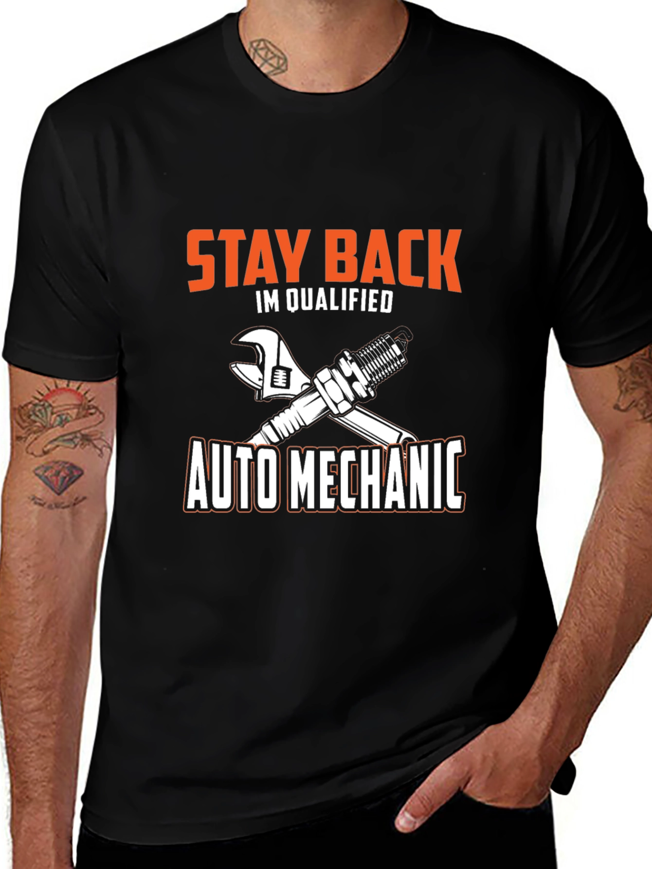 Auto Mechanic Qualified T-Shirt - Black Cotton