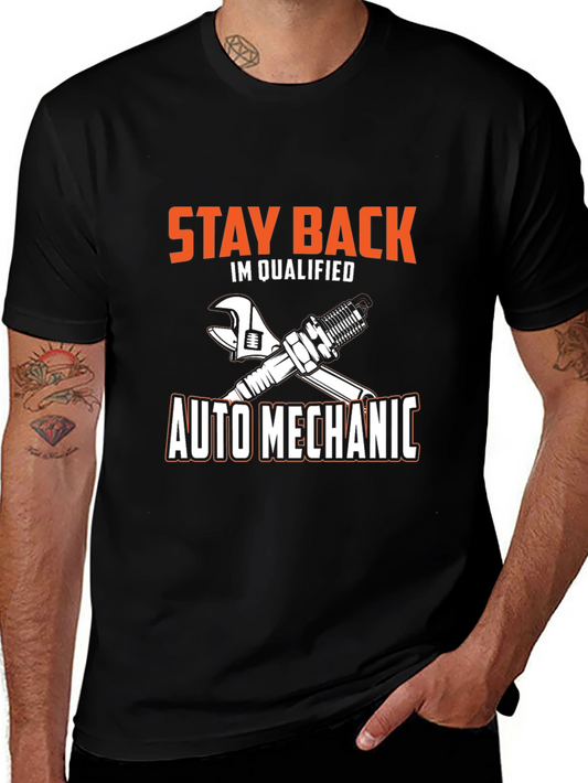 Auto Mechanic Qualified T-Shirt - Black Cotton