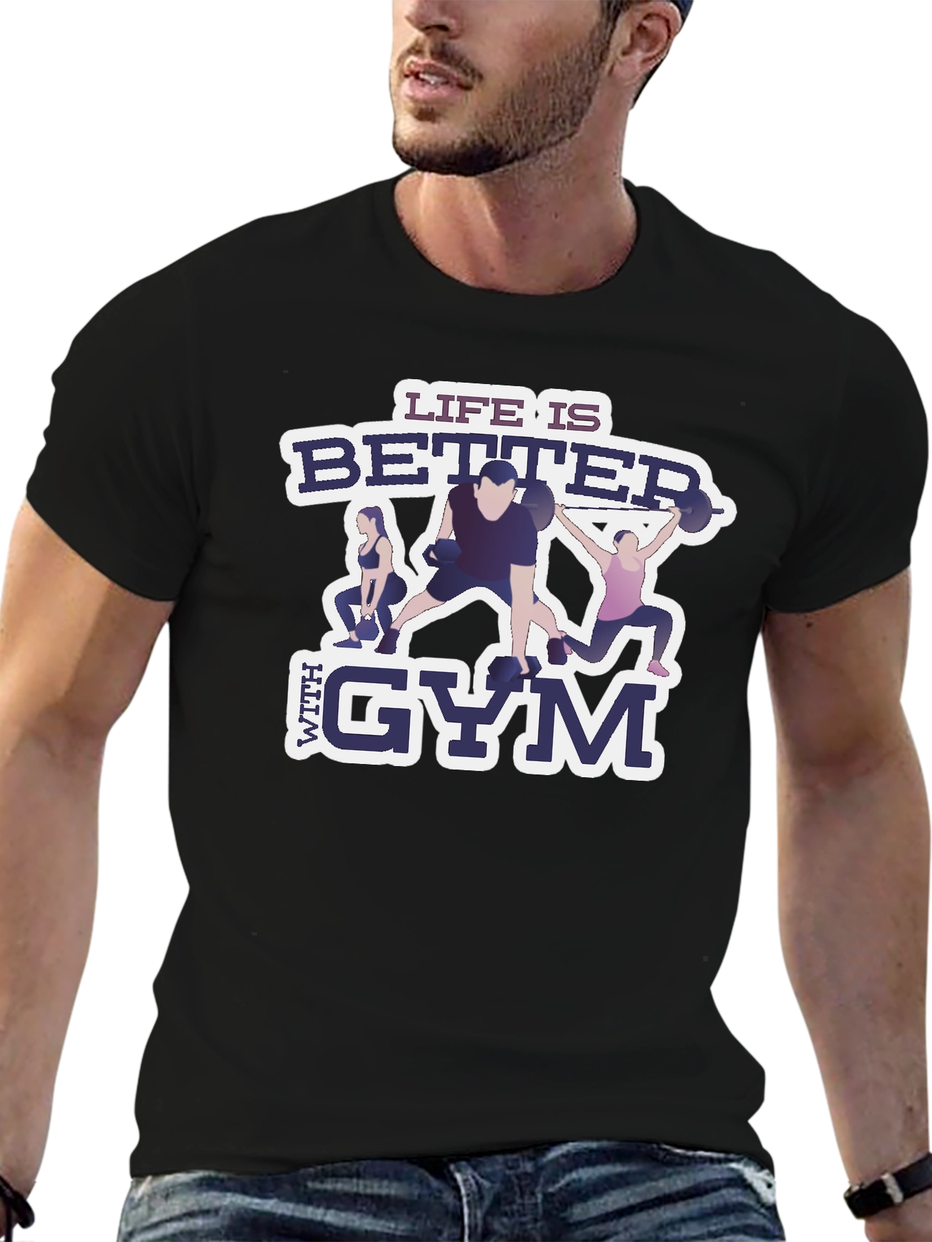 Life is Better With Gym Black T-Shirt