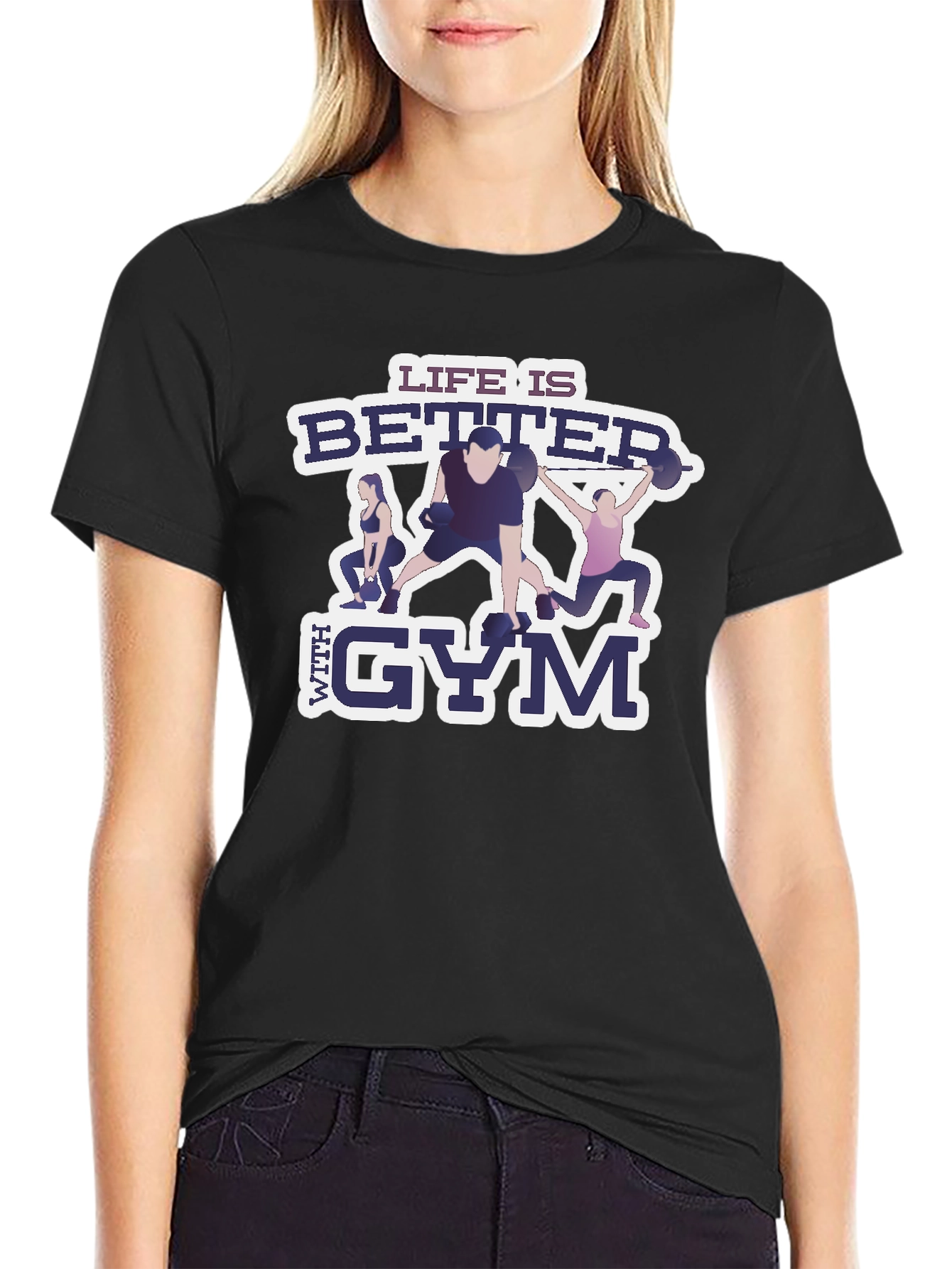 Life is Better With Gym Black T-Shirt