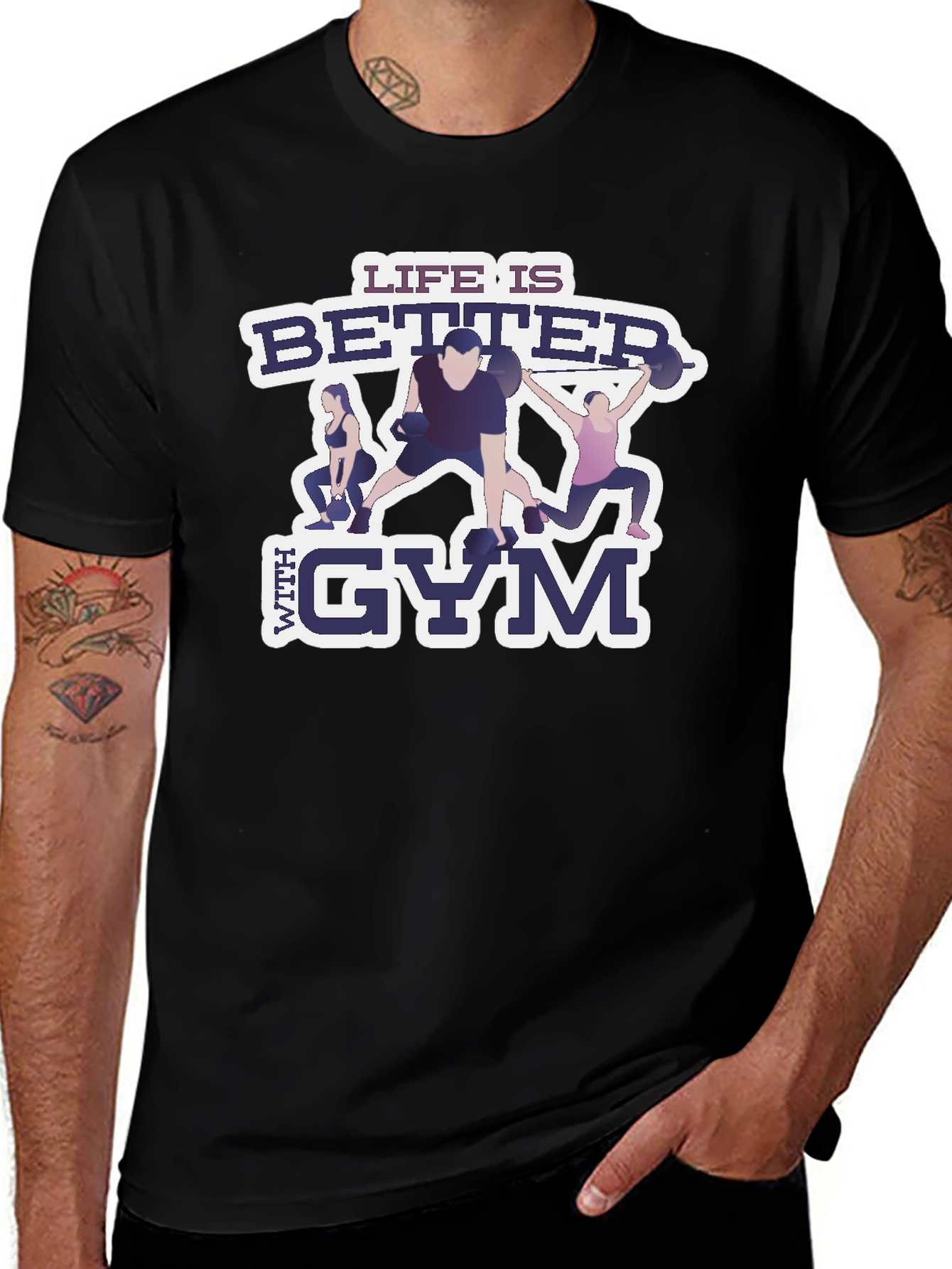 Life is Better With Gym Black T-Shirt