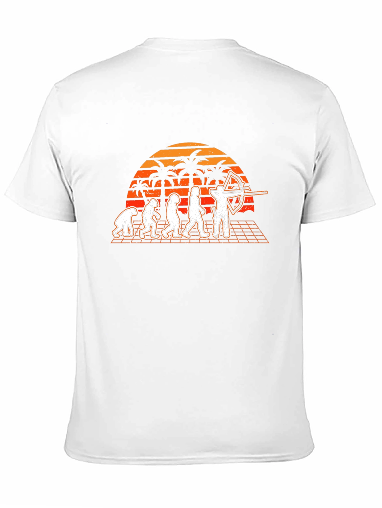 Archery Evolution T-Shirt - Retro Sunset Design