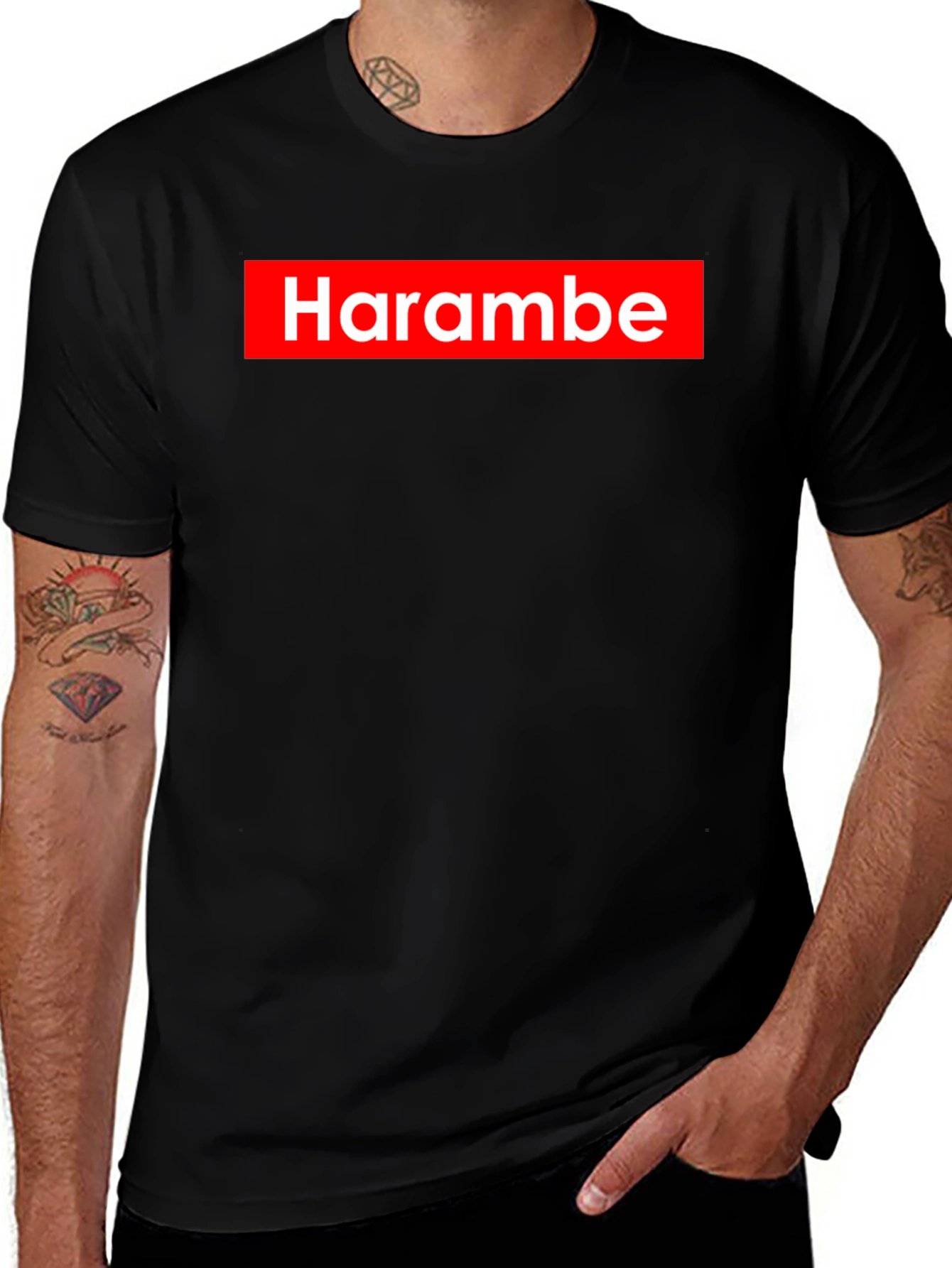Harambe Graphic Print T-Shirt - Supreme Style