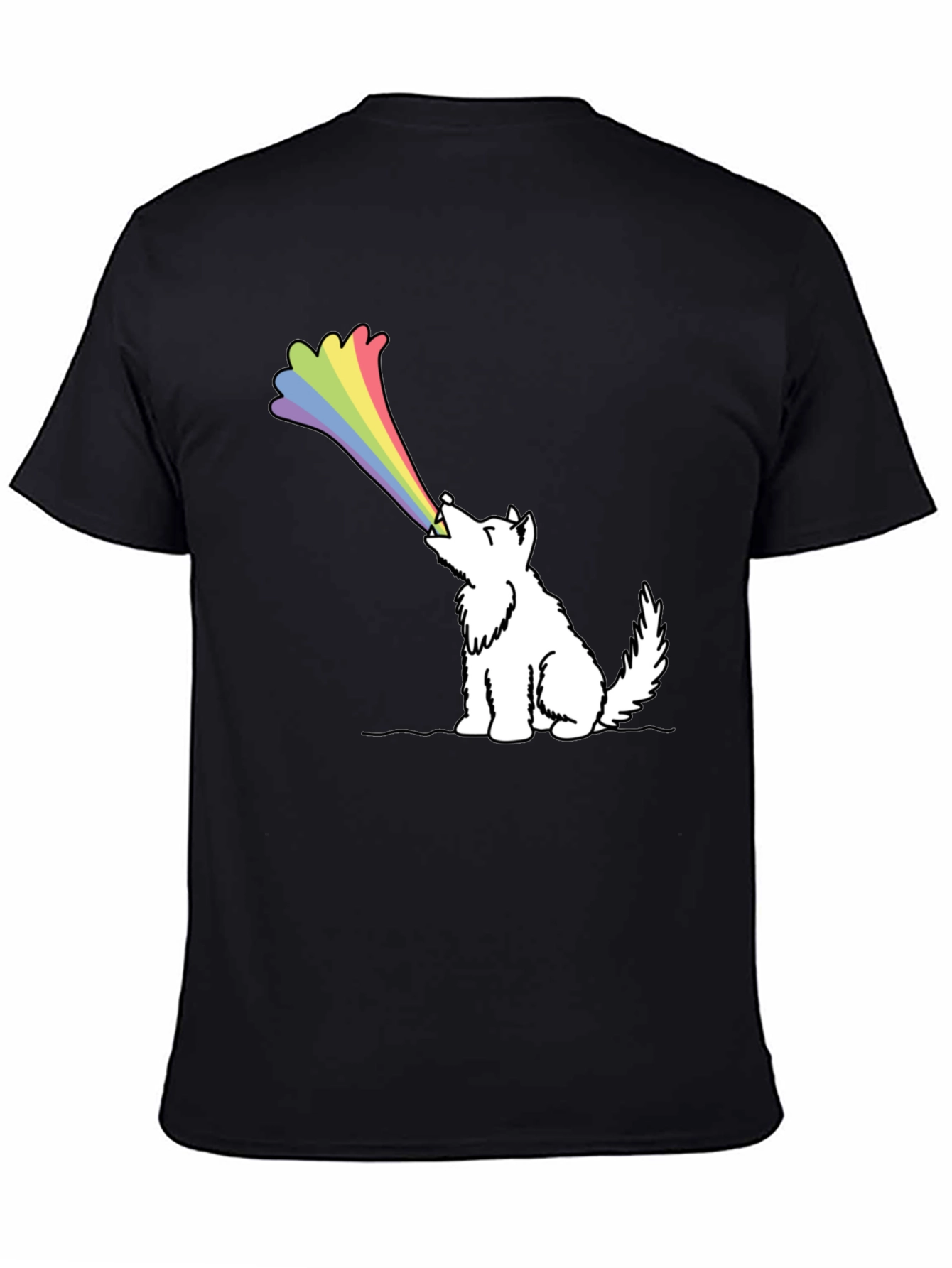 Rainbow Wolf Black T-Shirt