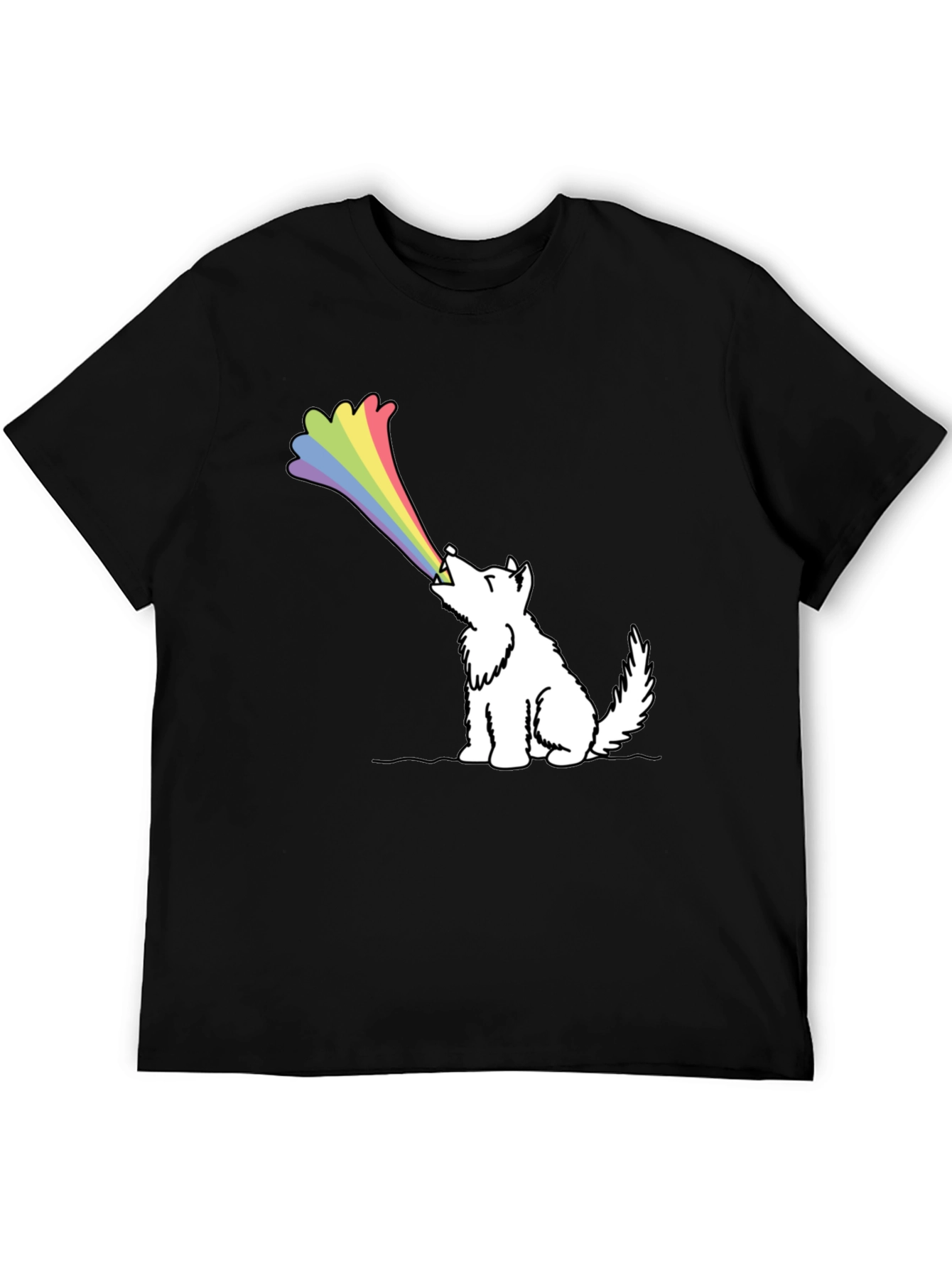 Rainbow Wolf Black T-Shirt