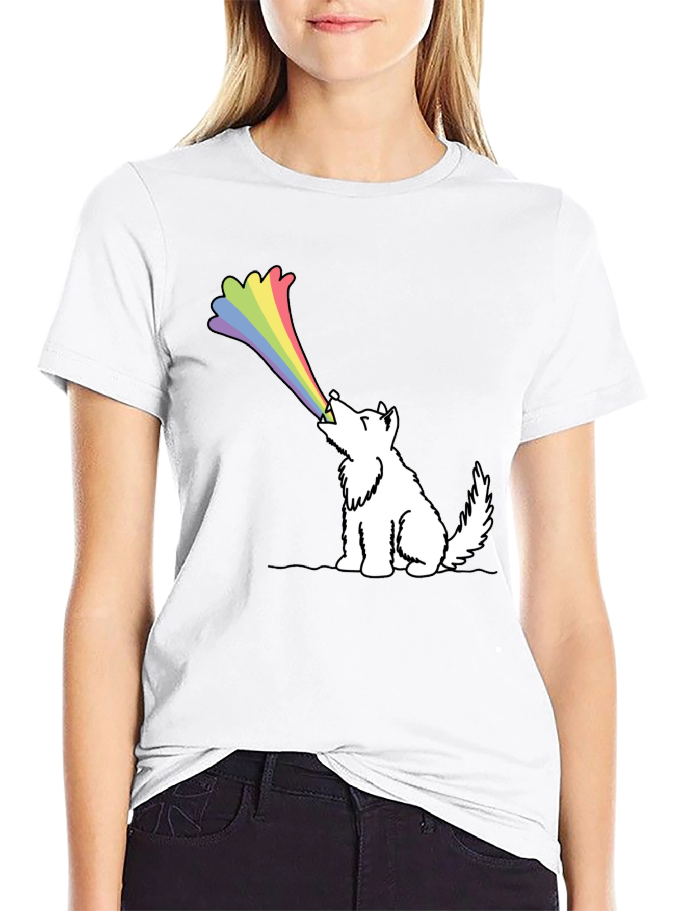 Rainbow Wolf Black T-Shirt