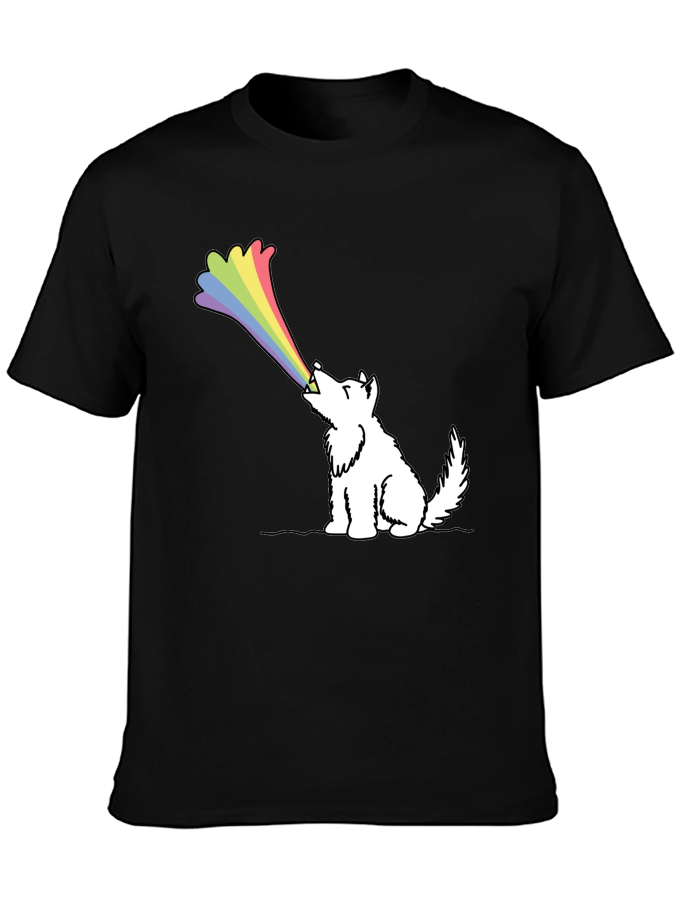 Rainbow Wolf Black T-Shirt
