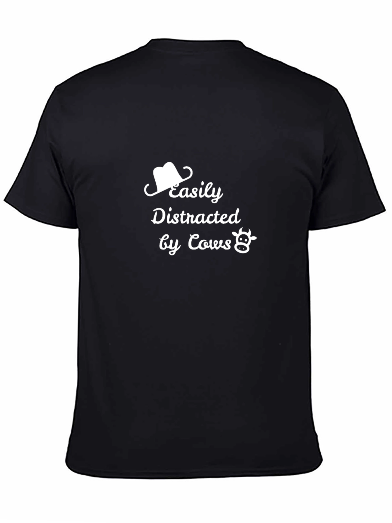 Easily Distracted by Cows Black T-Shirt