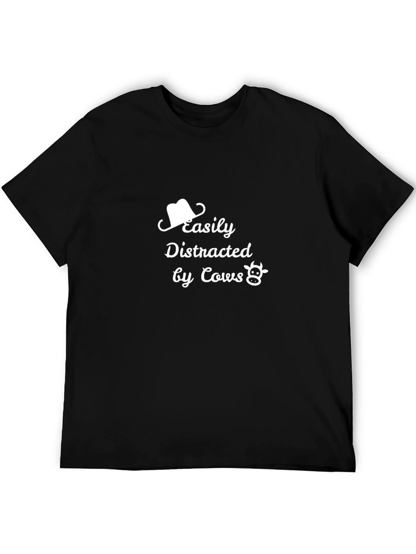 Easily Distracted by Cows Black T-Shirt
