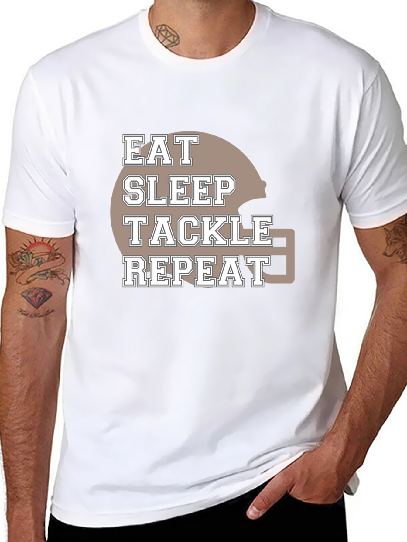Eat Sleep Tackle Repeat Football T-Shirt