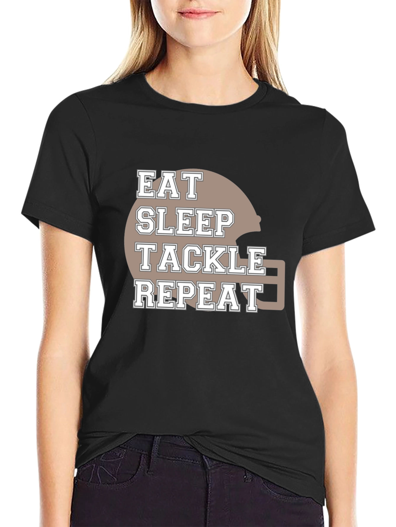 Eat Sleep Tackle Repeat Football T-Shirt