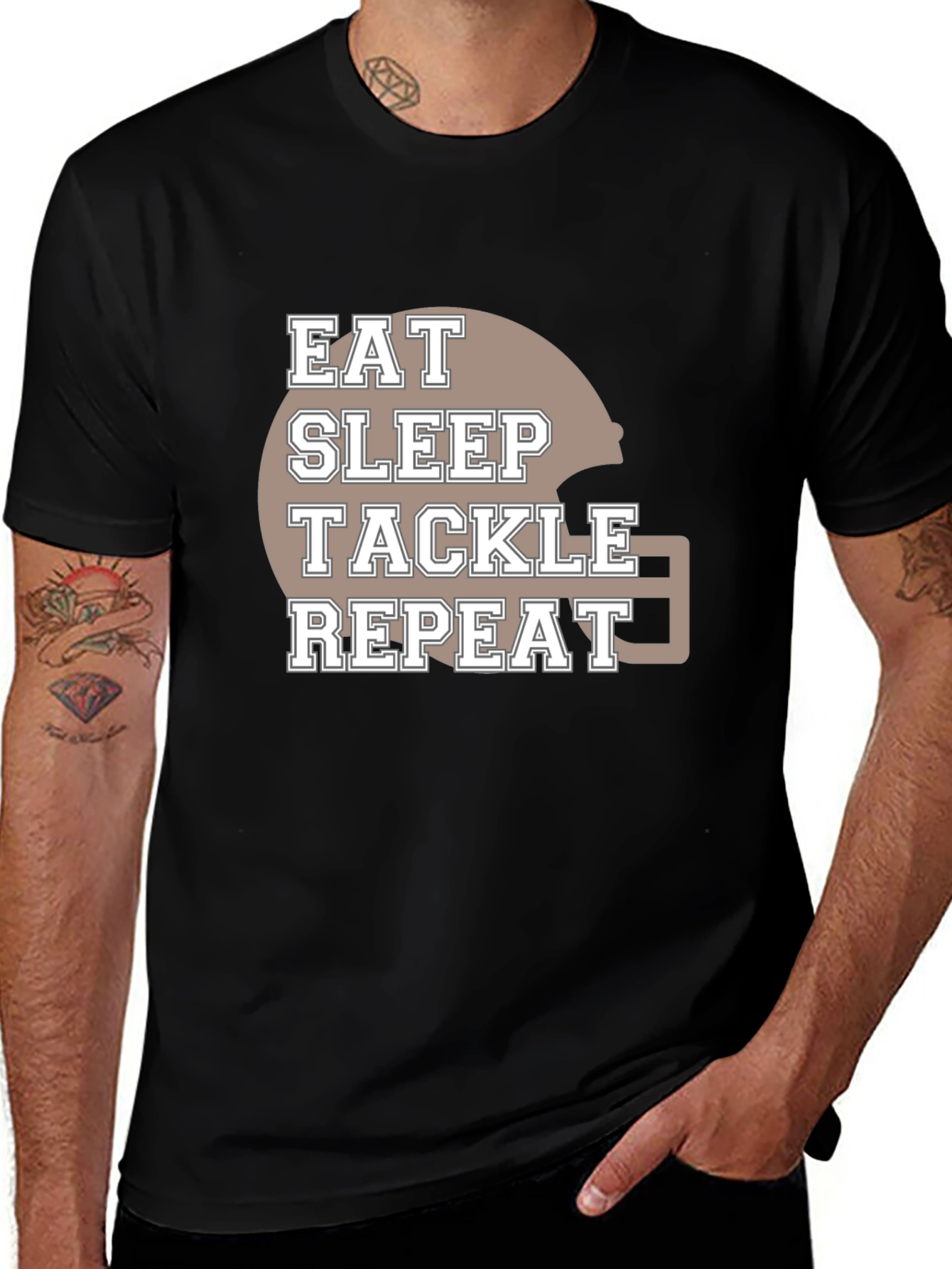 Eat Sleep Tackle Repeat Football T-Shirt