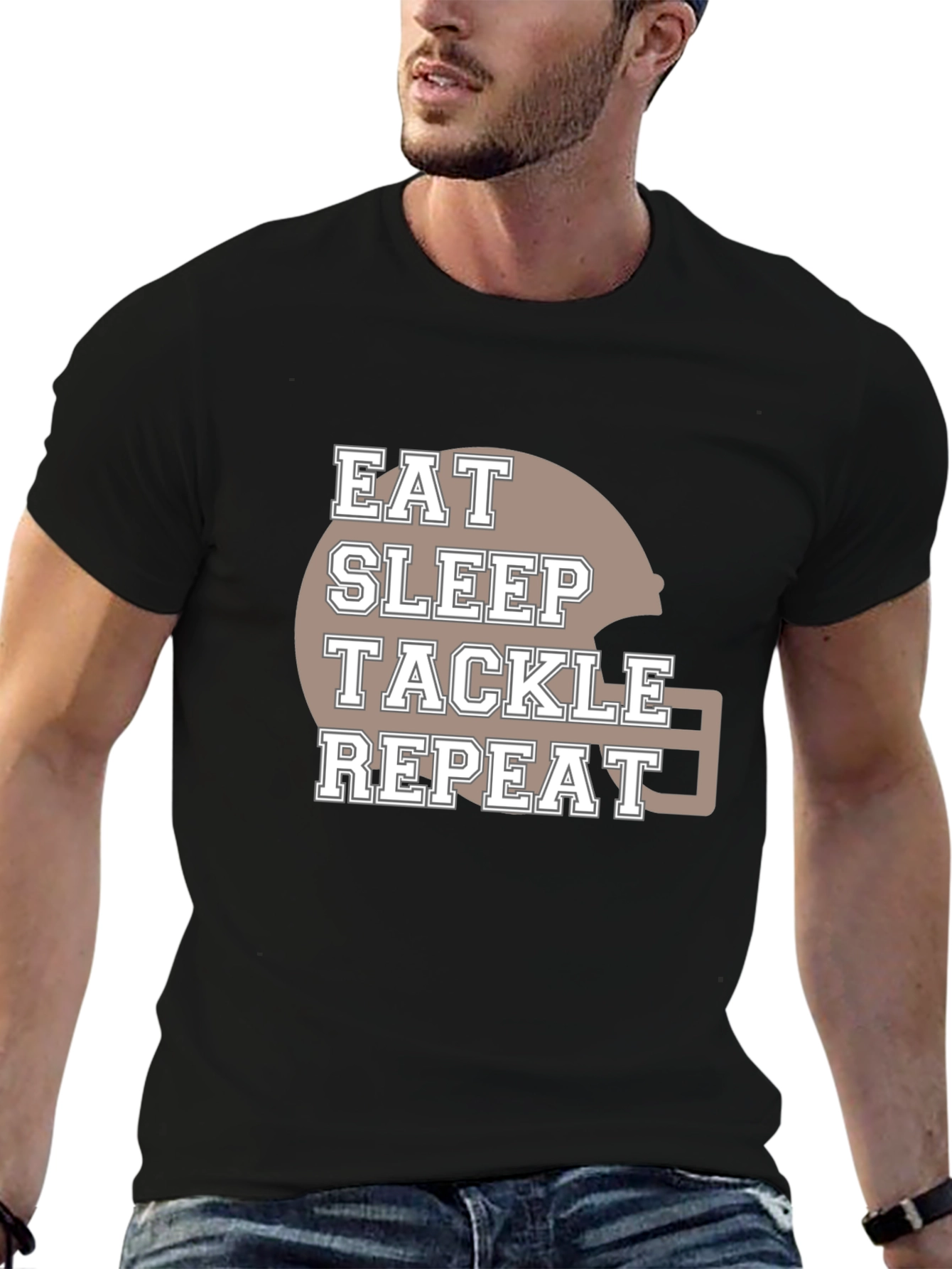 Eat Sleep Tackle Repeat Football T-Shirt