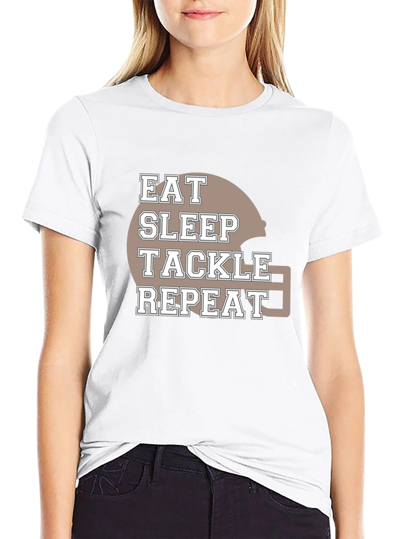 Eat Sleep Tackle Repeat Football T-Shirt
