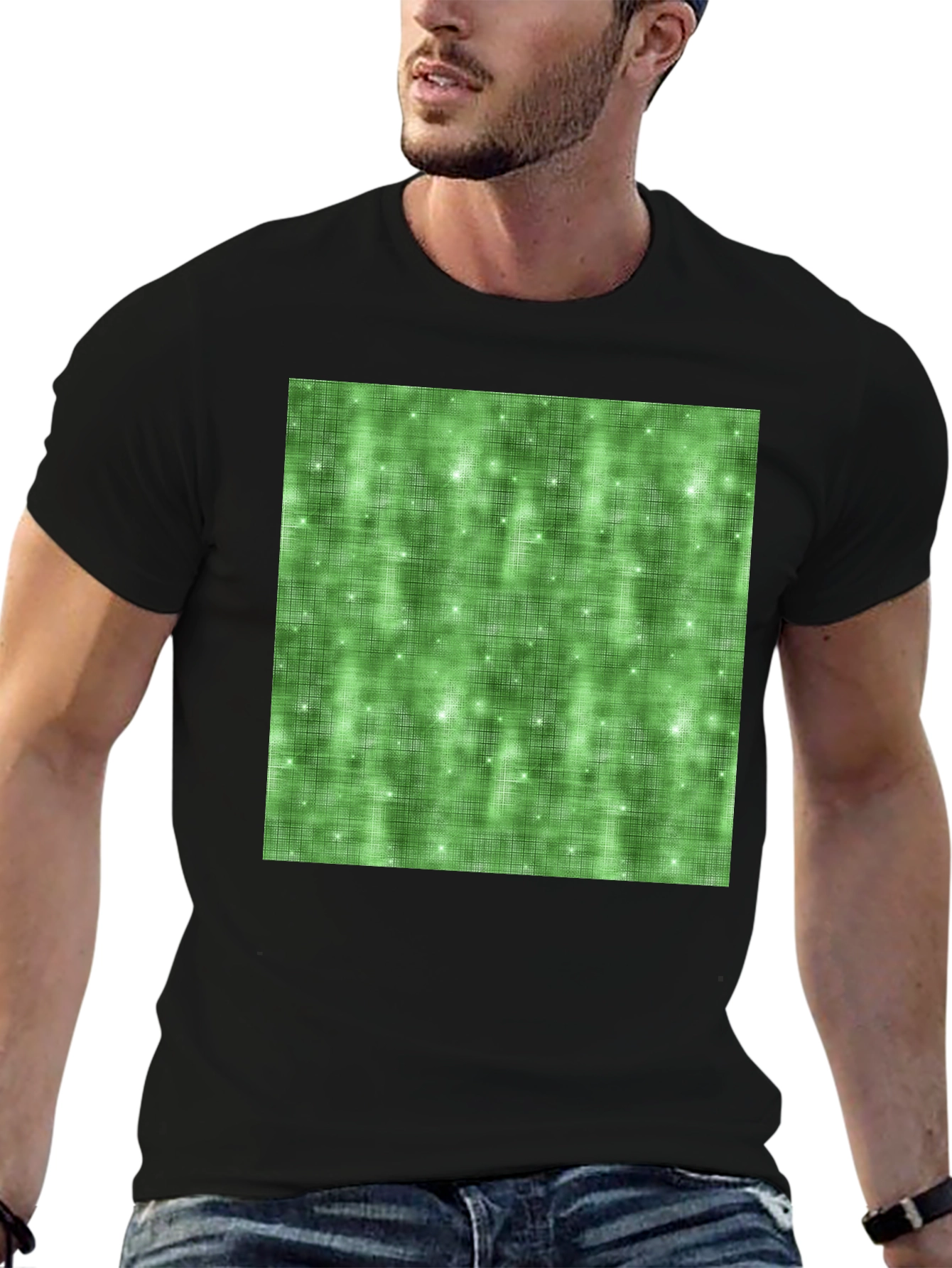 Green Sparkle Pattern Tee - Soft Stylish Comfort