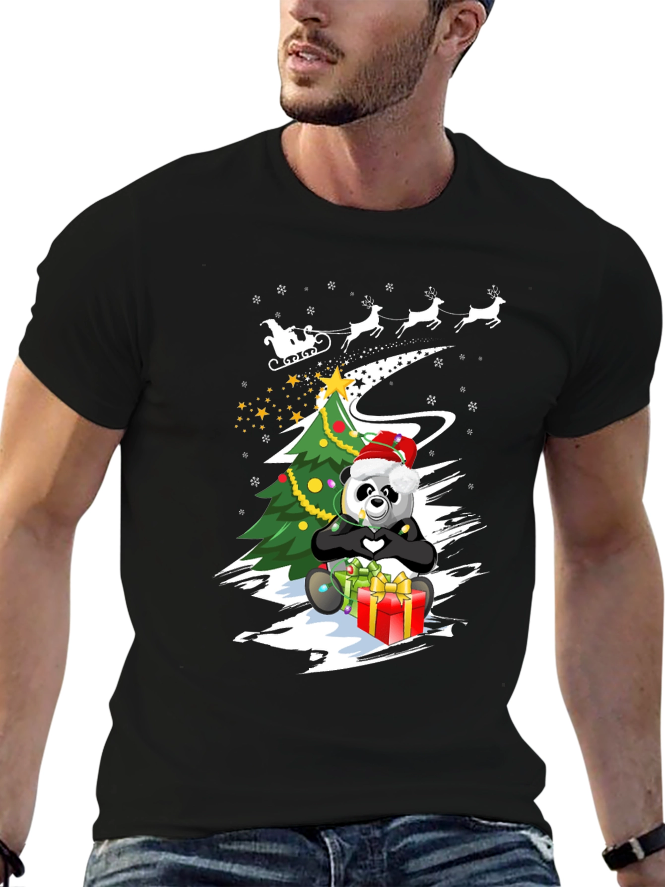 Christmas Panda T-Shirt - Holiday Gift Tee