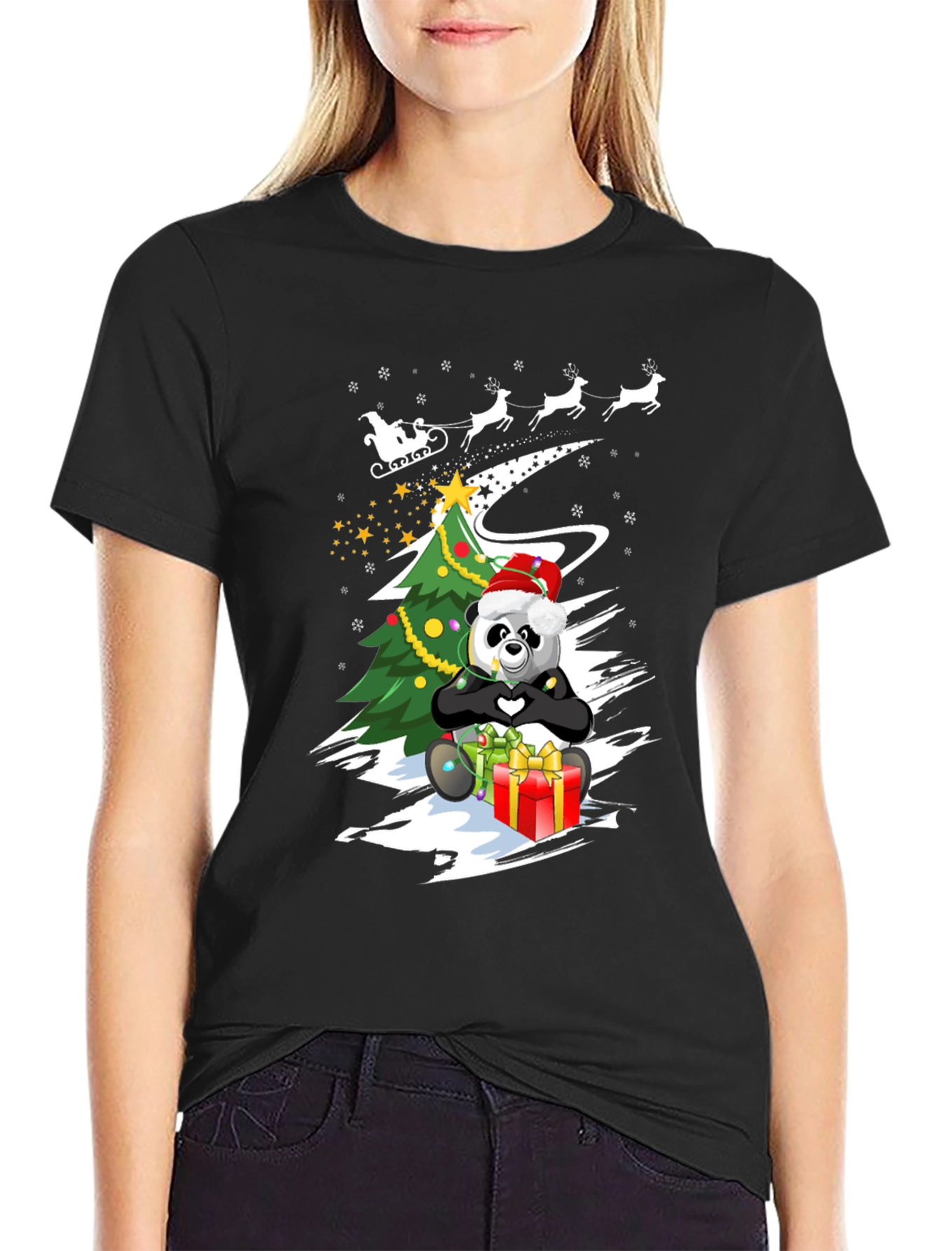 Christmas Panda T-Shirt - Holiday Gift Tee