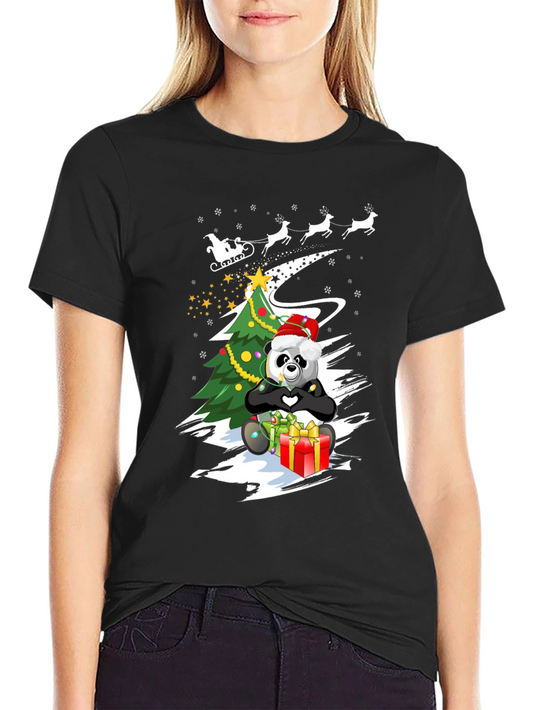 Christmas Panda T-Shirt - Holiday Gift Tee
