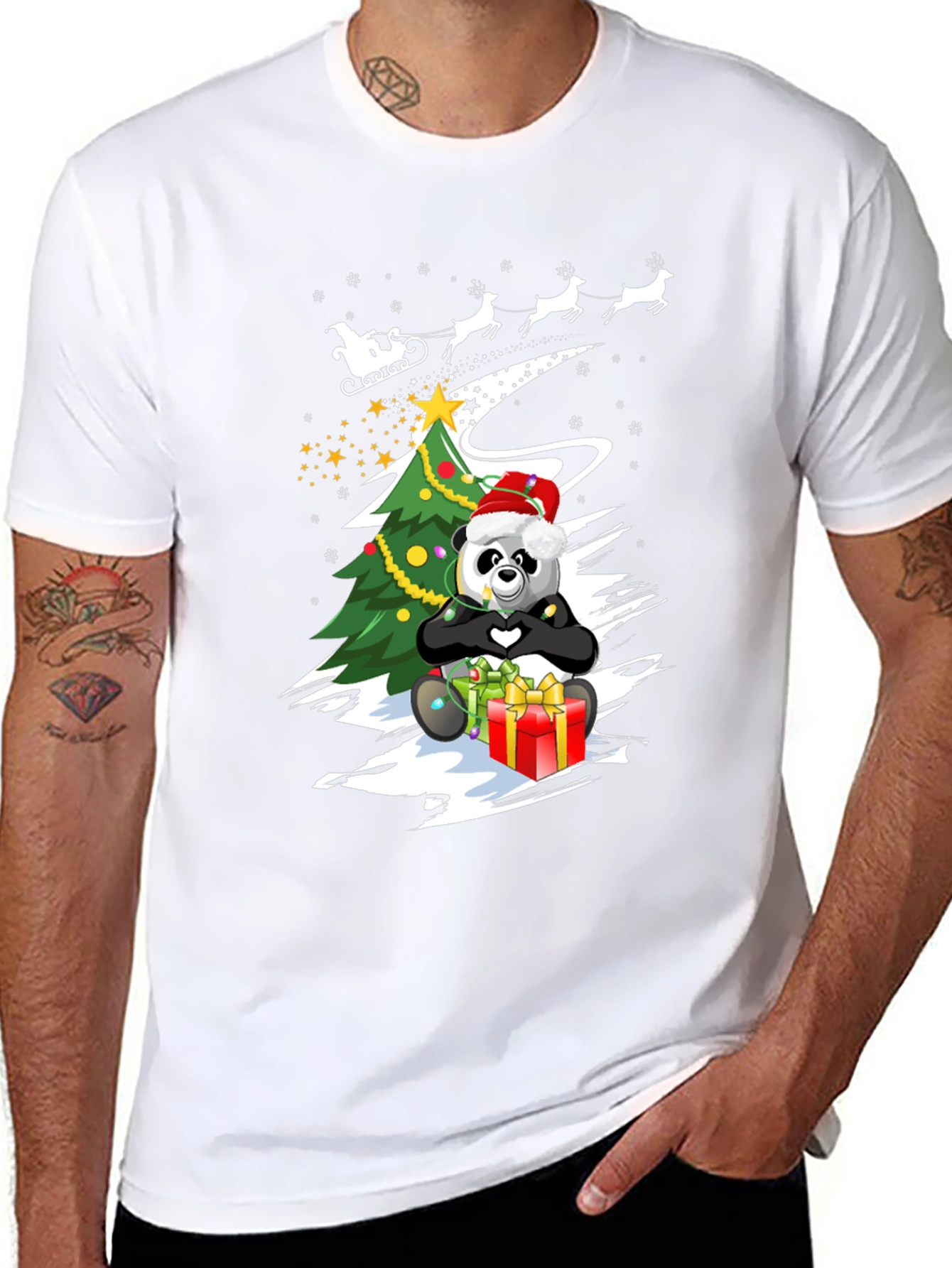 Christmas Panda T-Shirt - Holiday Gift Tee