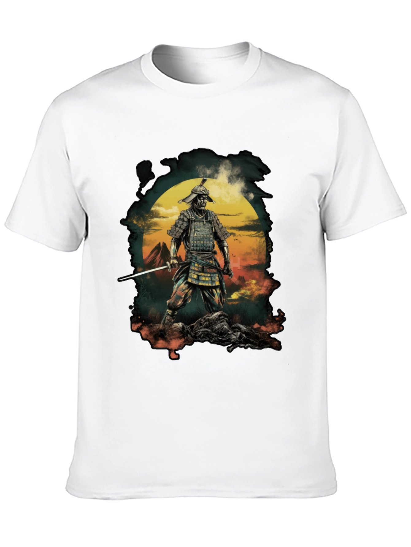 Samurai Warrior Graphic Tee - Mens Black T-Shirt