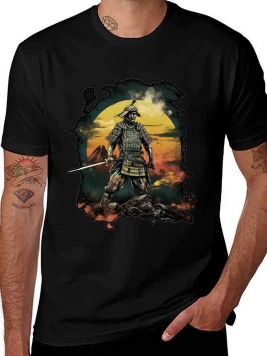 Samurai Warrior Graphic Tee - Mens Black T-Shirt
