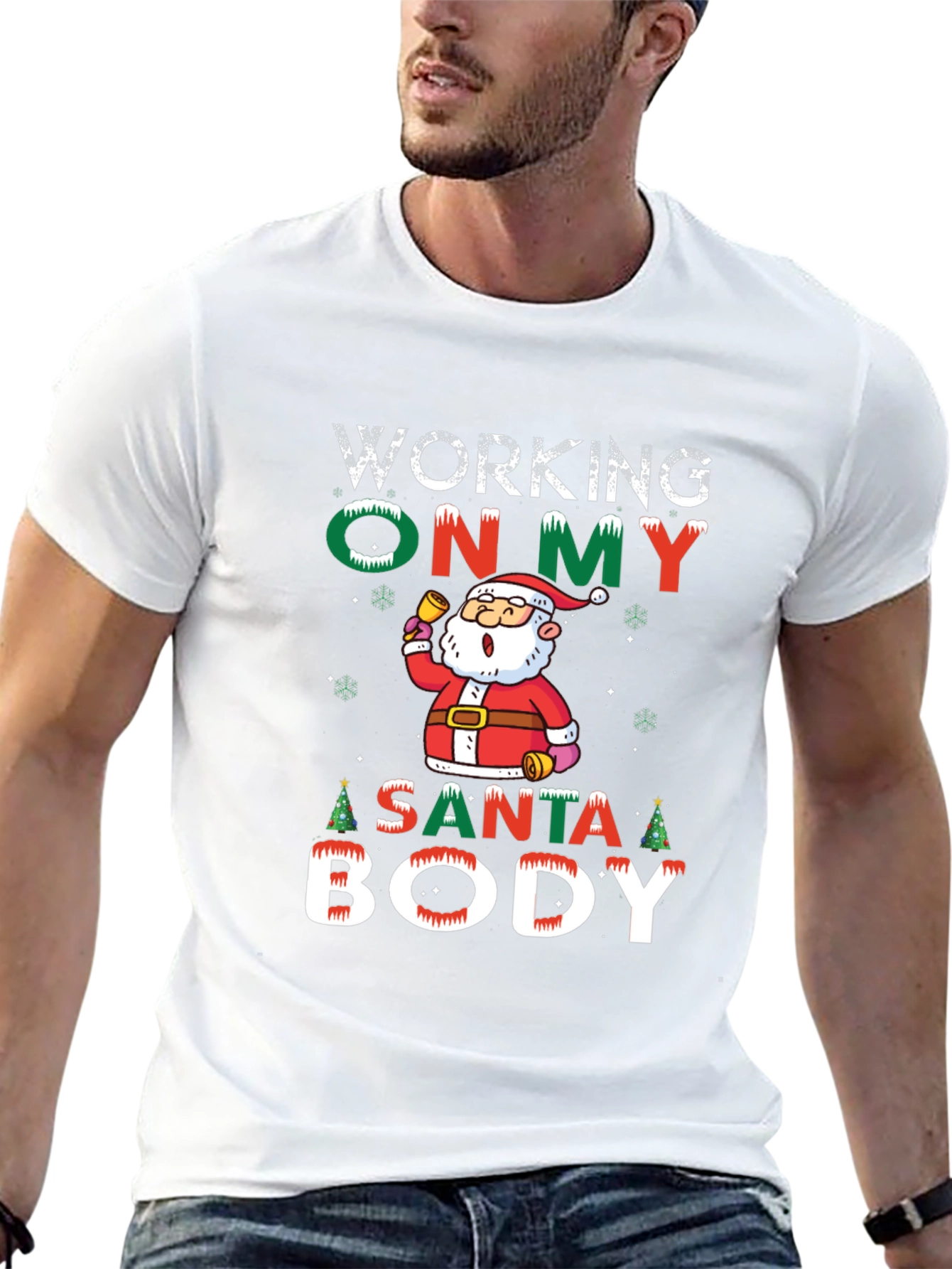 Working on My Santa Body T-Shirt