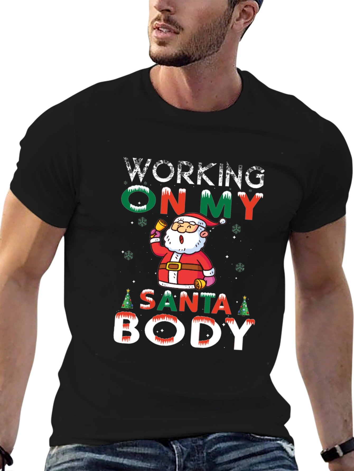 Working on My Santa Body T-Shirt
