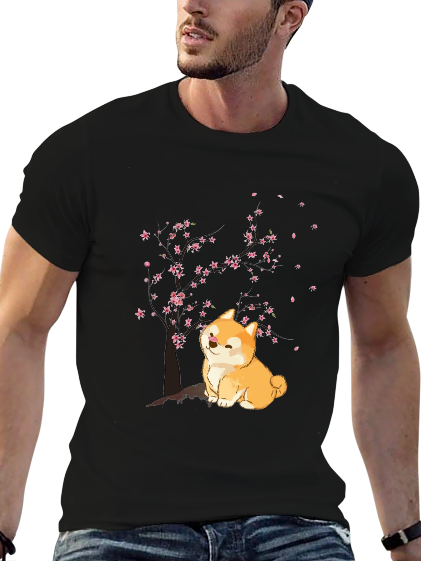 Shiba Inu Cherry Blossom T-Shirt - Cute Dog Tee