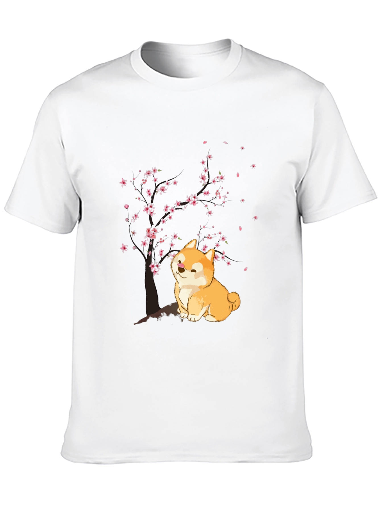 Shiba Inu Cherry Blossom T-Shirt - Cute Dog Tee