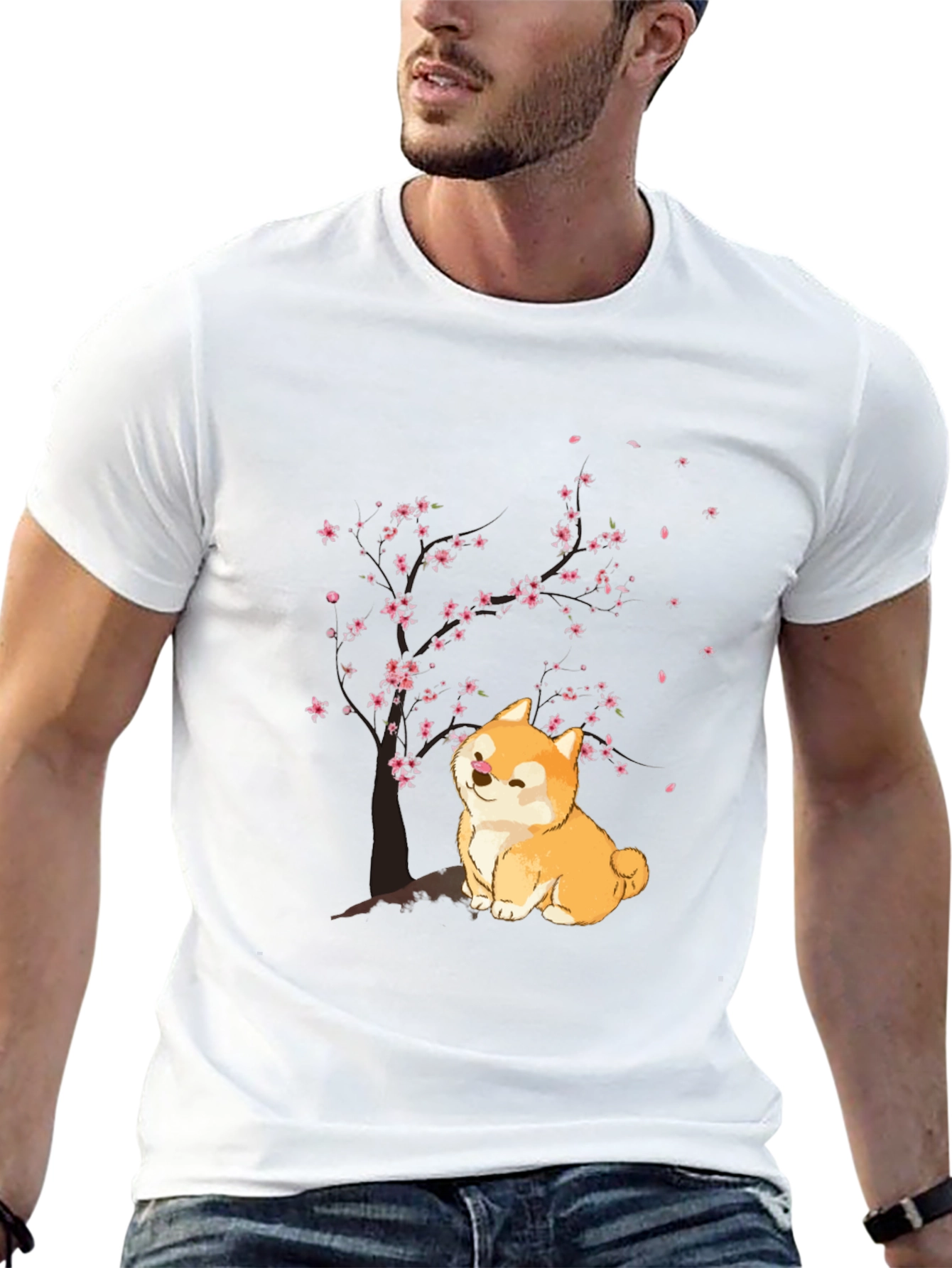 Shiba Inu Cherry Blossom T-Shirt - Cute Dog Tee