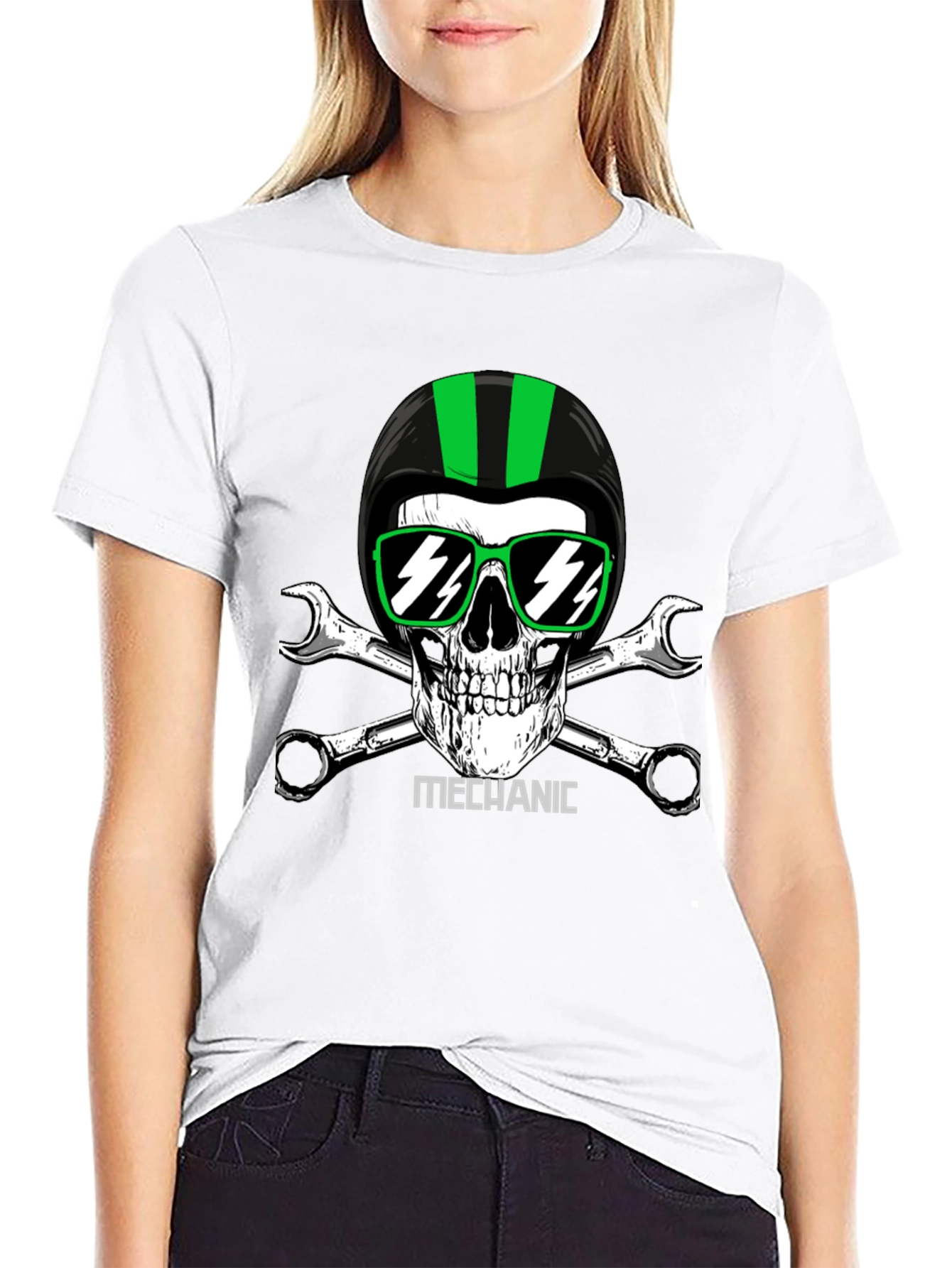 Mechanic Skull T-Shirt - Biker Style