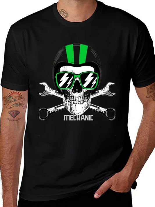 Mechanic Skull T-Shirt - Biker Style
