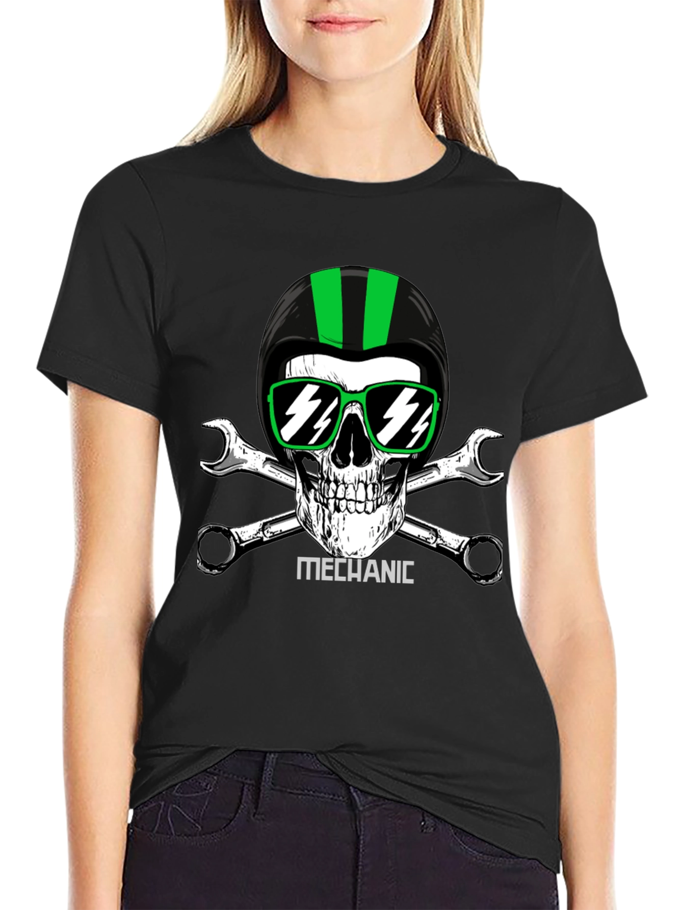 Mechanic Skull T-Shirt - Biker Style