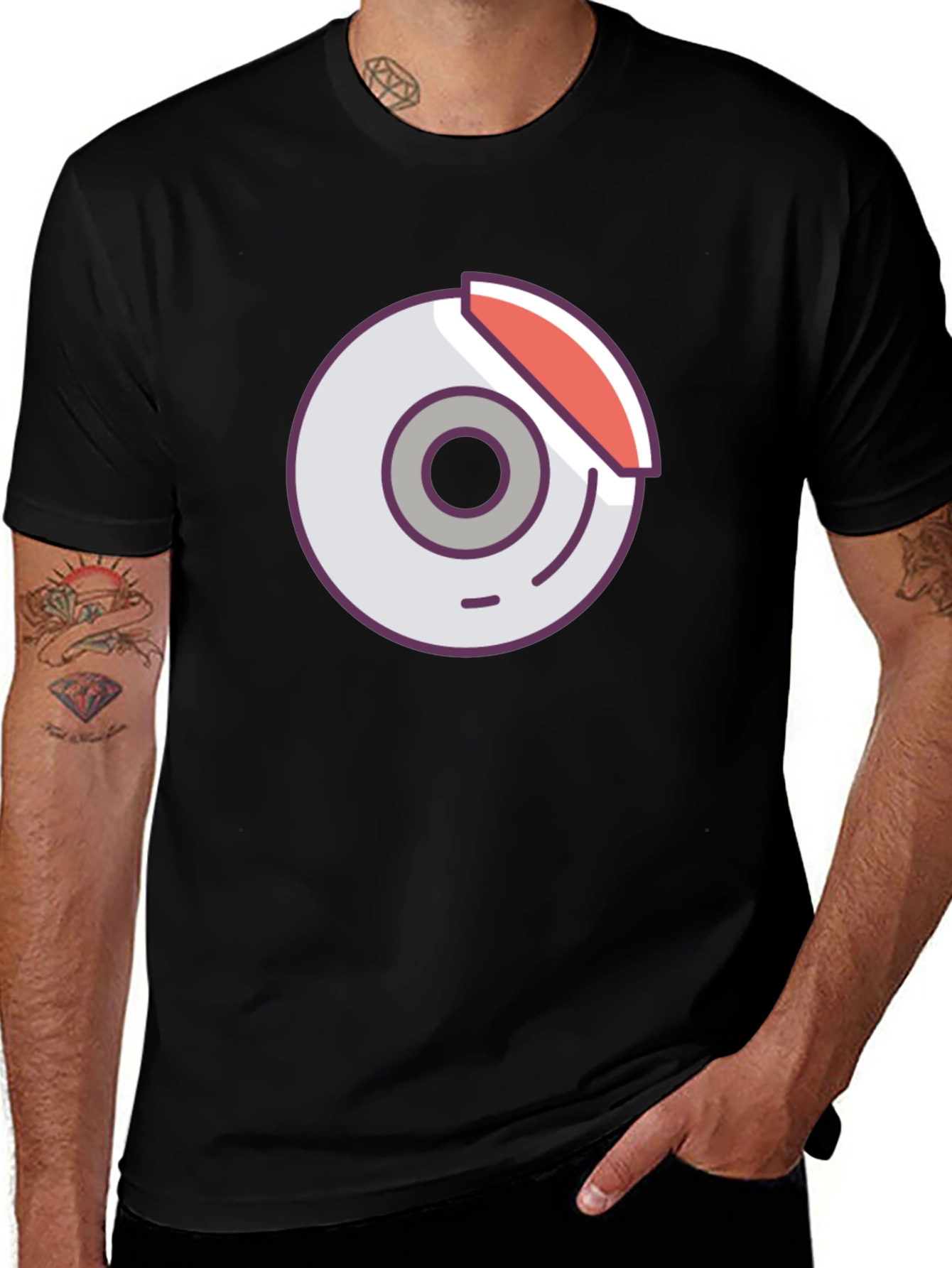 Black Graphic Tee - Car Brake Design