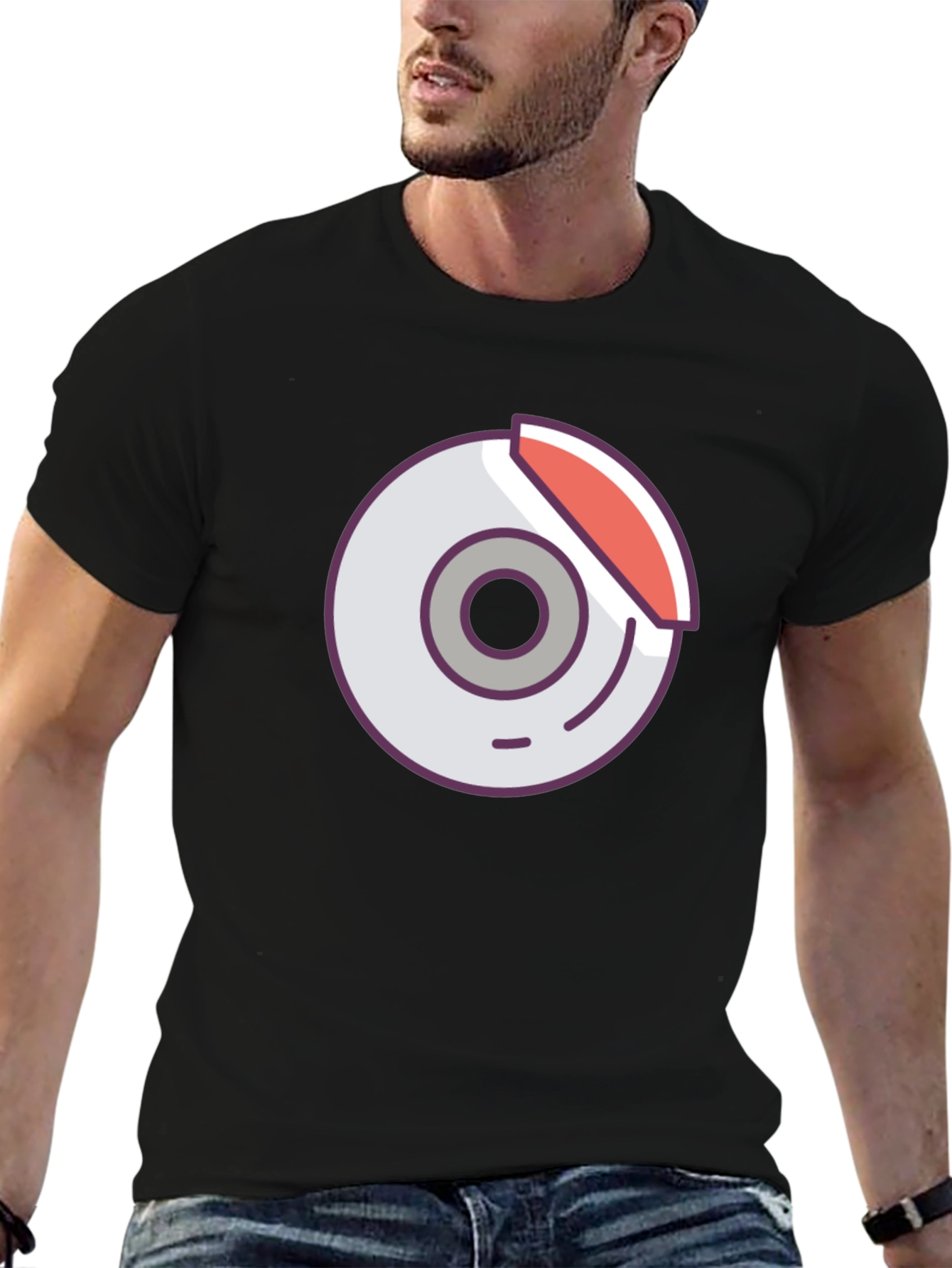 Black Graphic Tee - Car Brake Design