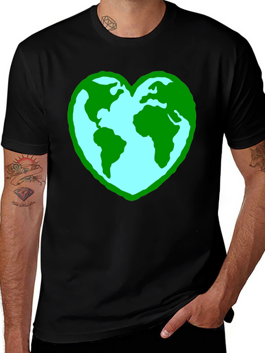 Earth Heart Graphic Tee - Black Unisex Shirt