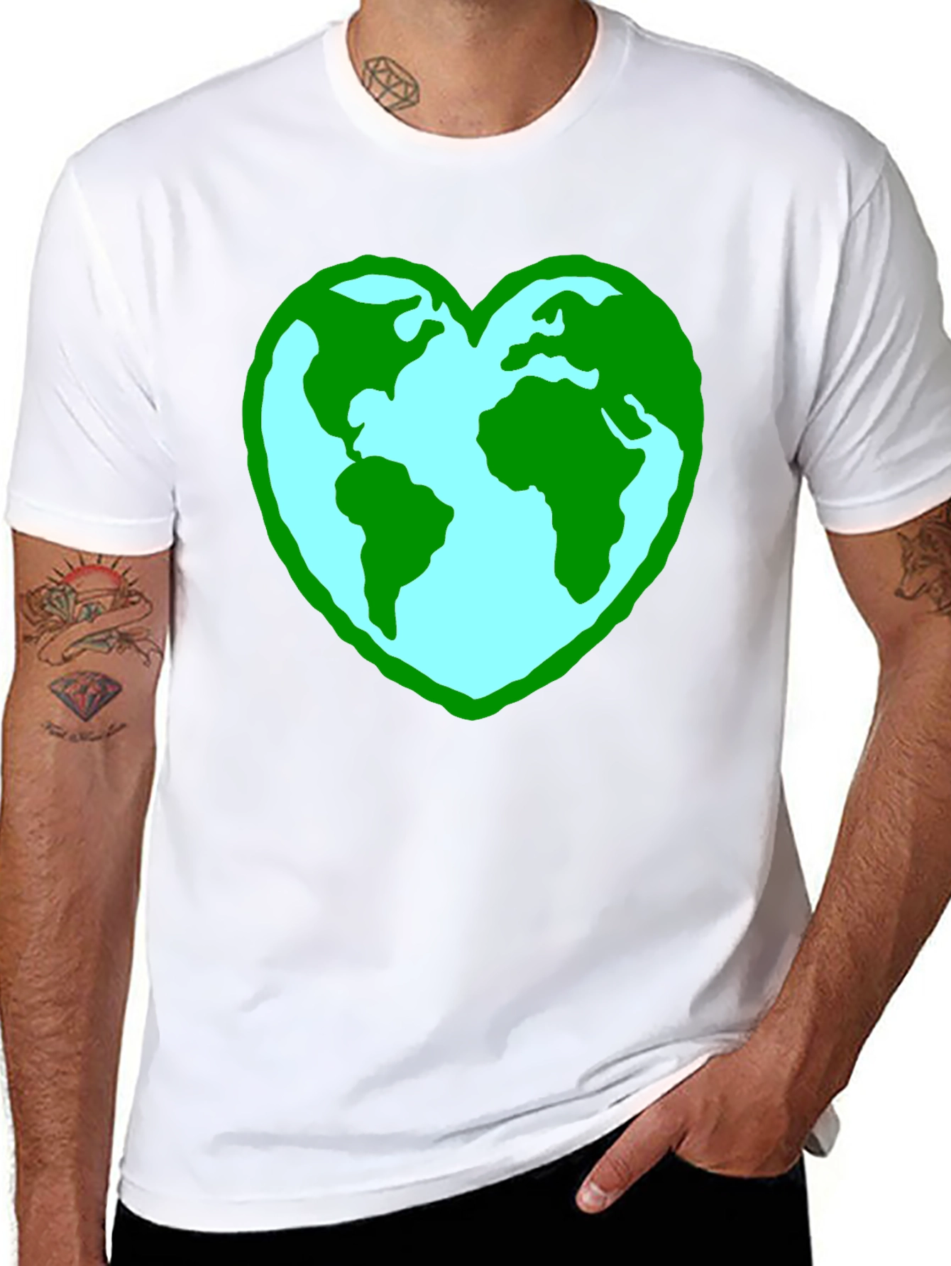 Earth Heart Graphic Tee - Black Unisex Shirt