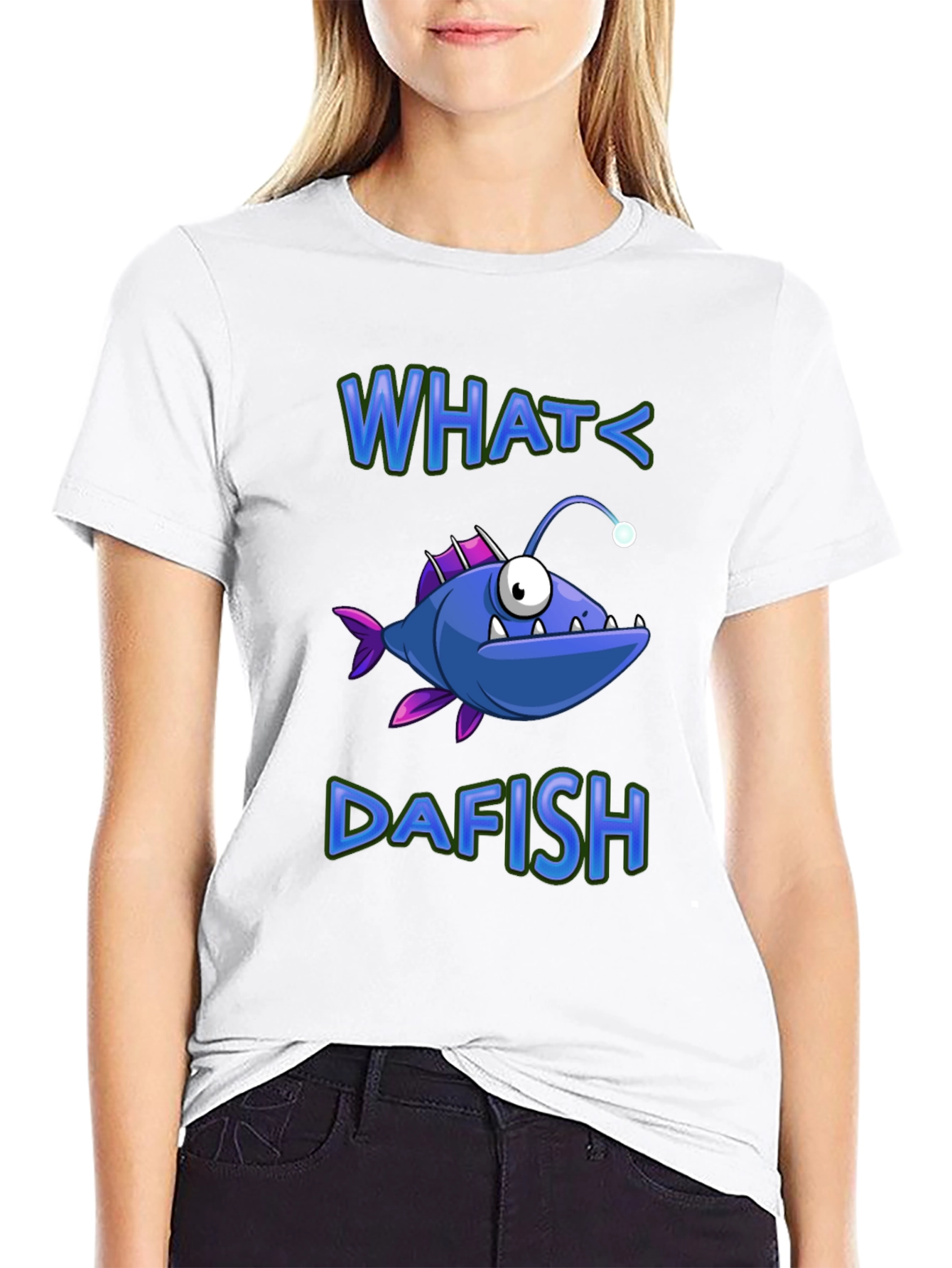 What Dafish T-Shirt - Funny Angler Fish Graphic Tee