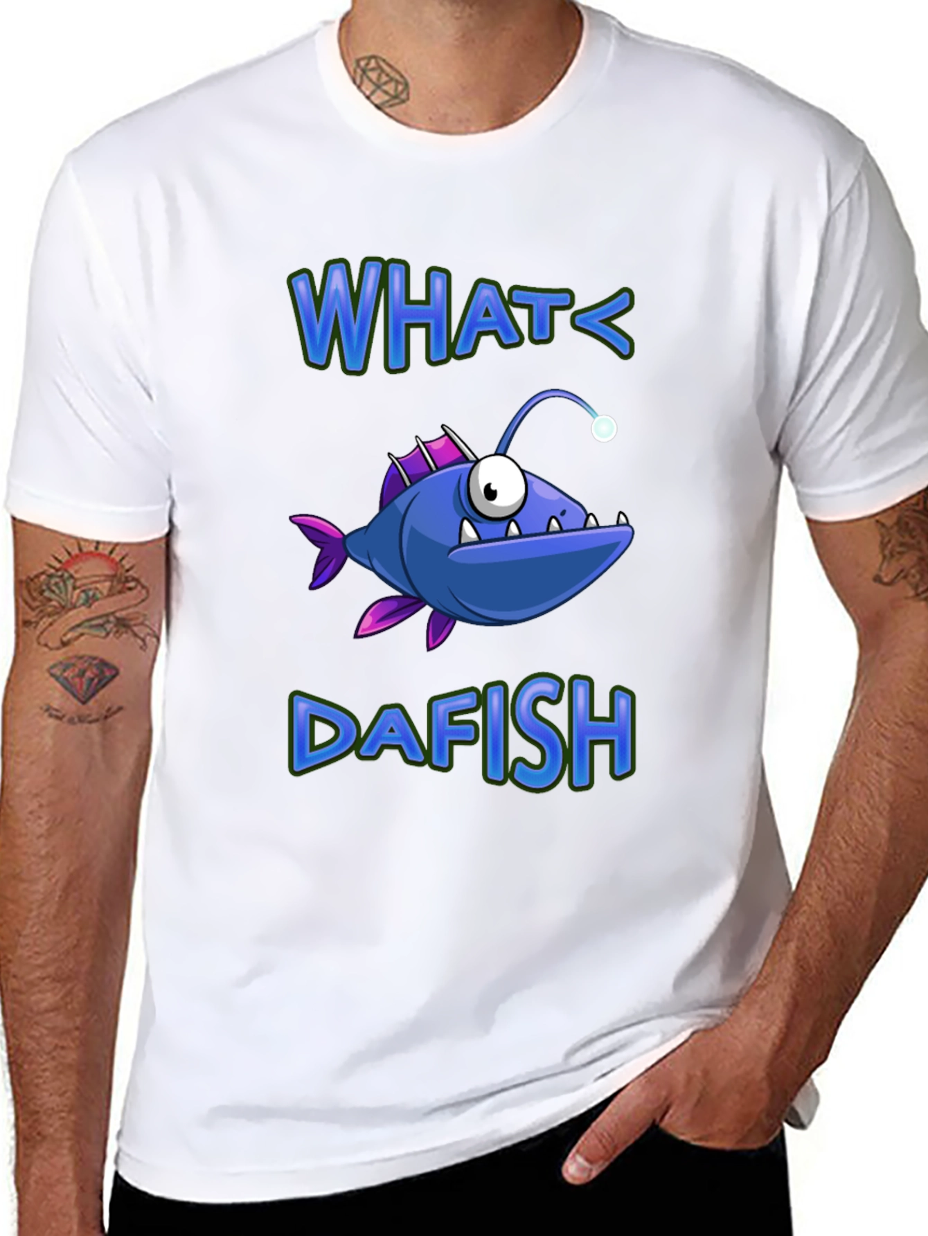 What Dafish T-Shirt - Funny Angler Fish Graphic Tee