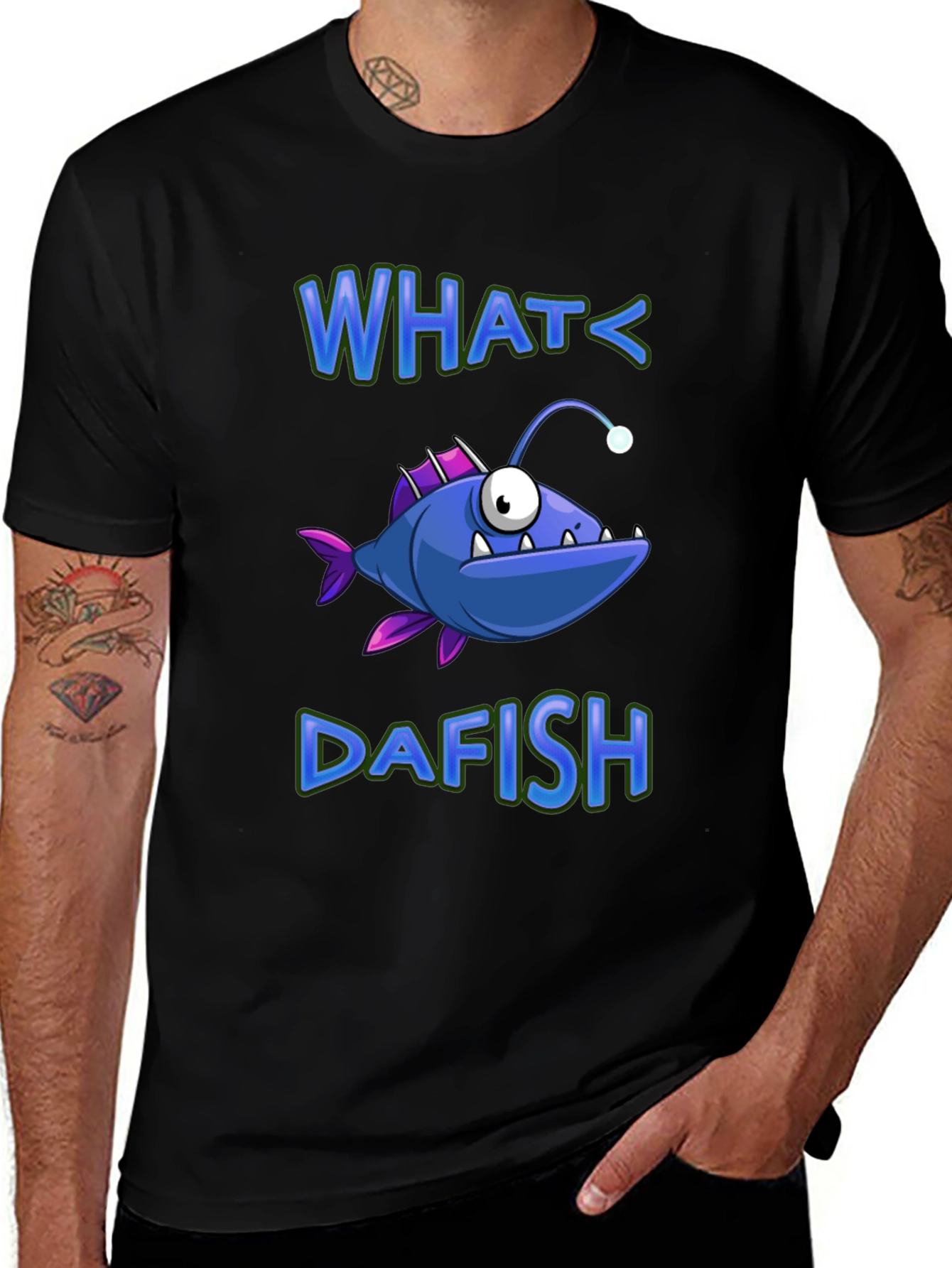 What Dafish T-Shirt - Funny Angler Fish Graphic Tee