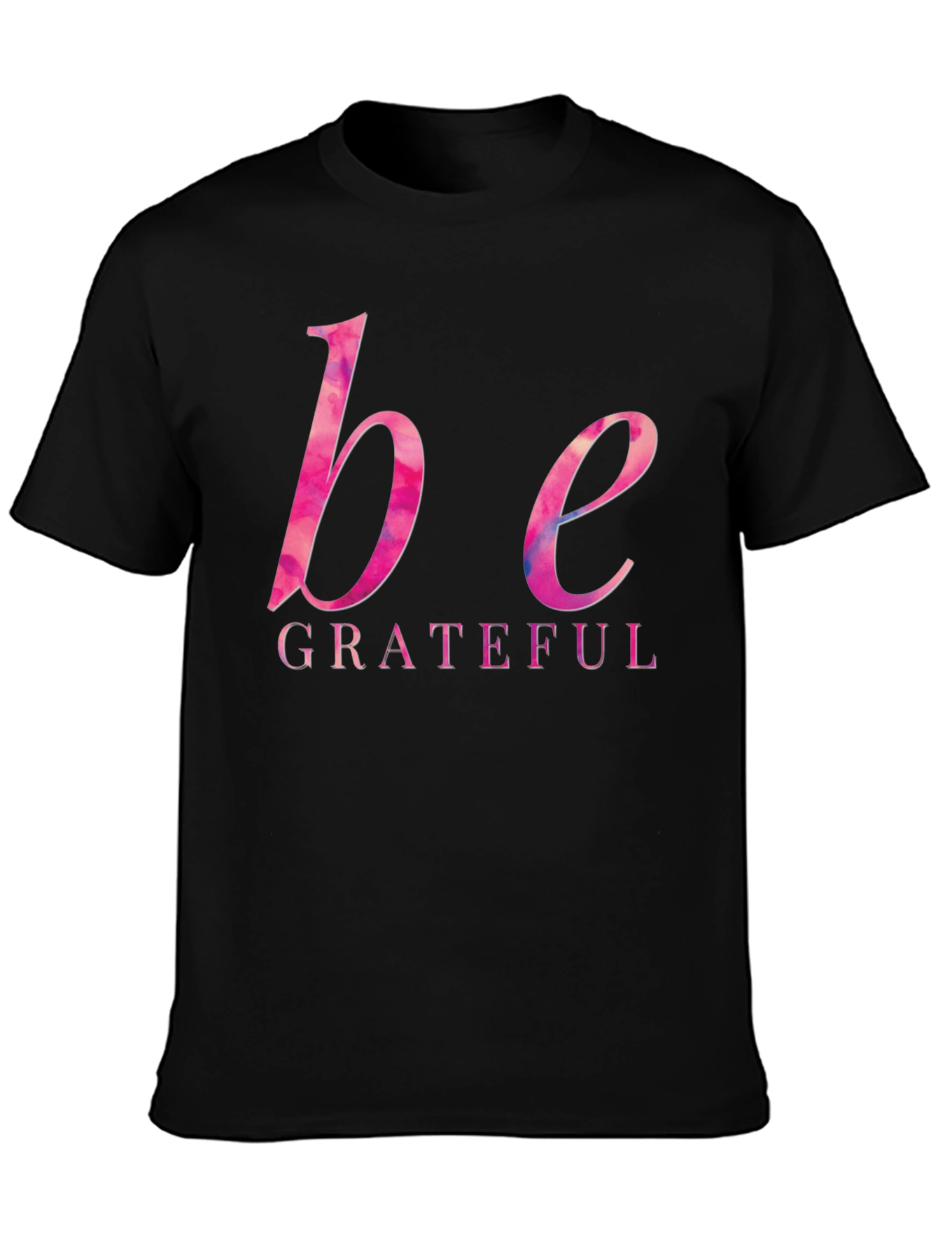 Be Grateful Graphic Tee - Black Cotton T-Shirt
