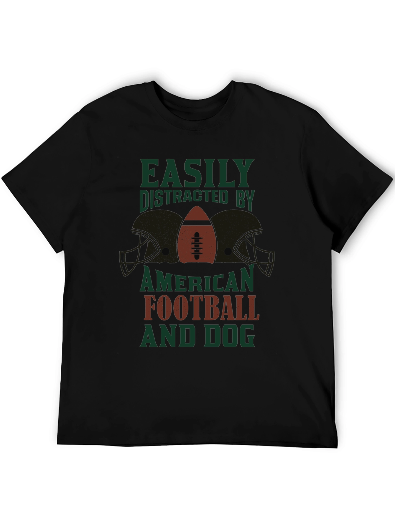 Easily Distracted By Football and Dog T-Shirt