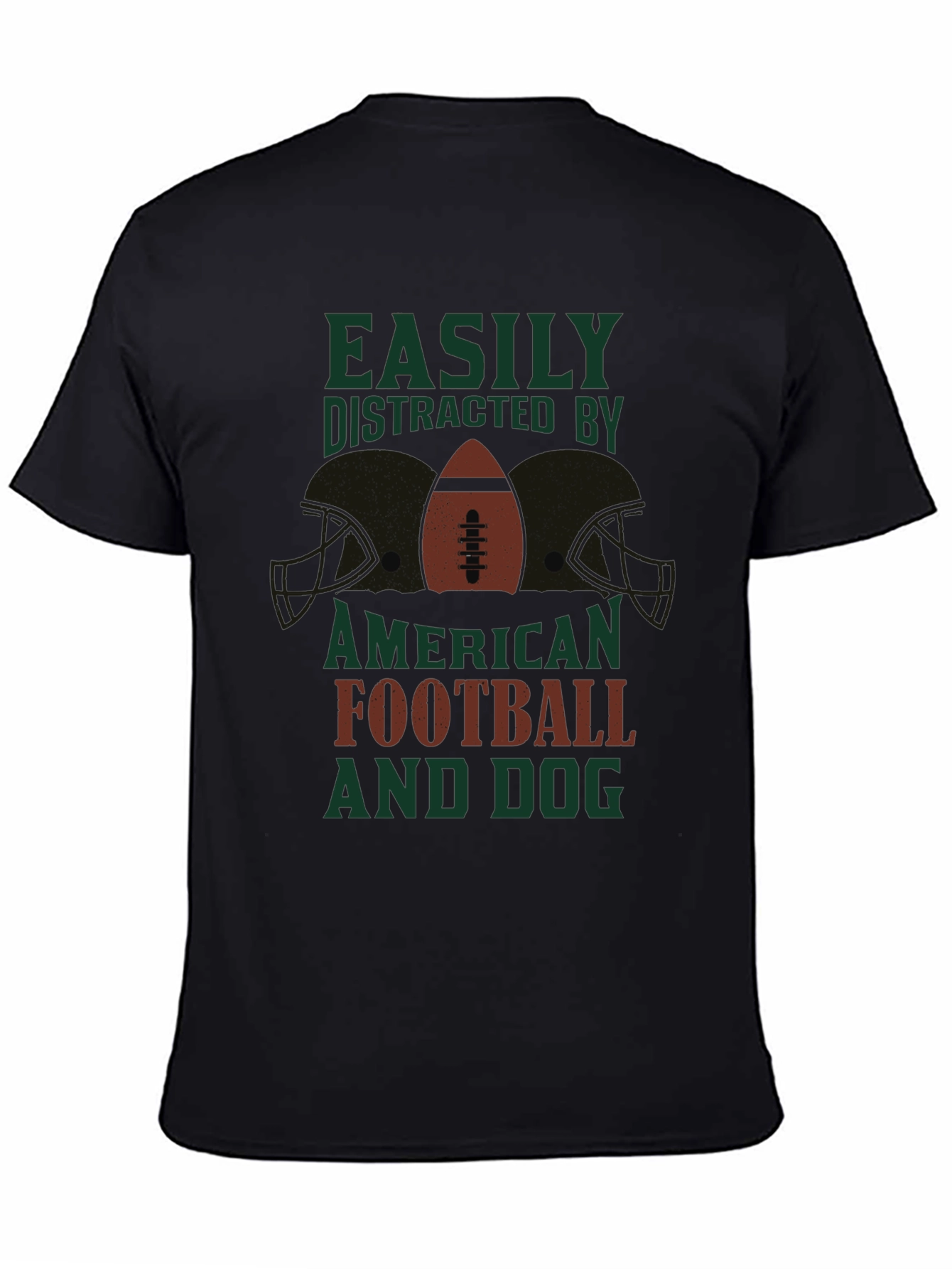 Easily Distracted By Football and Dog T-Shirt