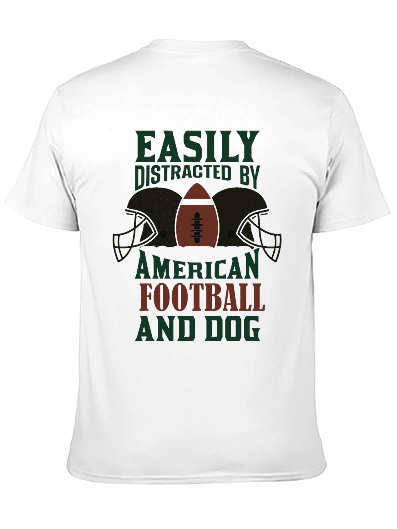Easily Distracted By Football and Dog T-Shirt