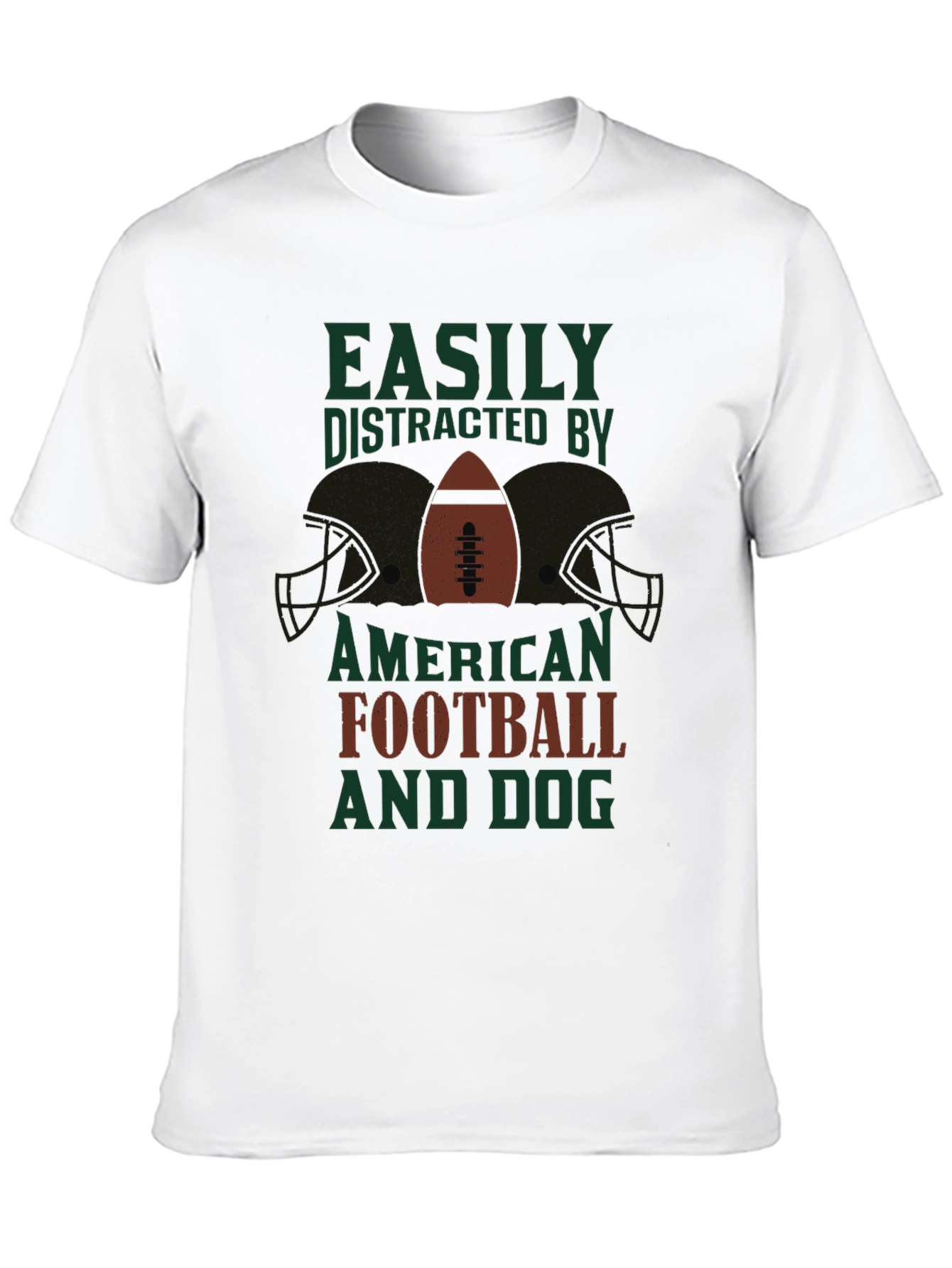 Easily Distracted By Football and Dog T-Shirt