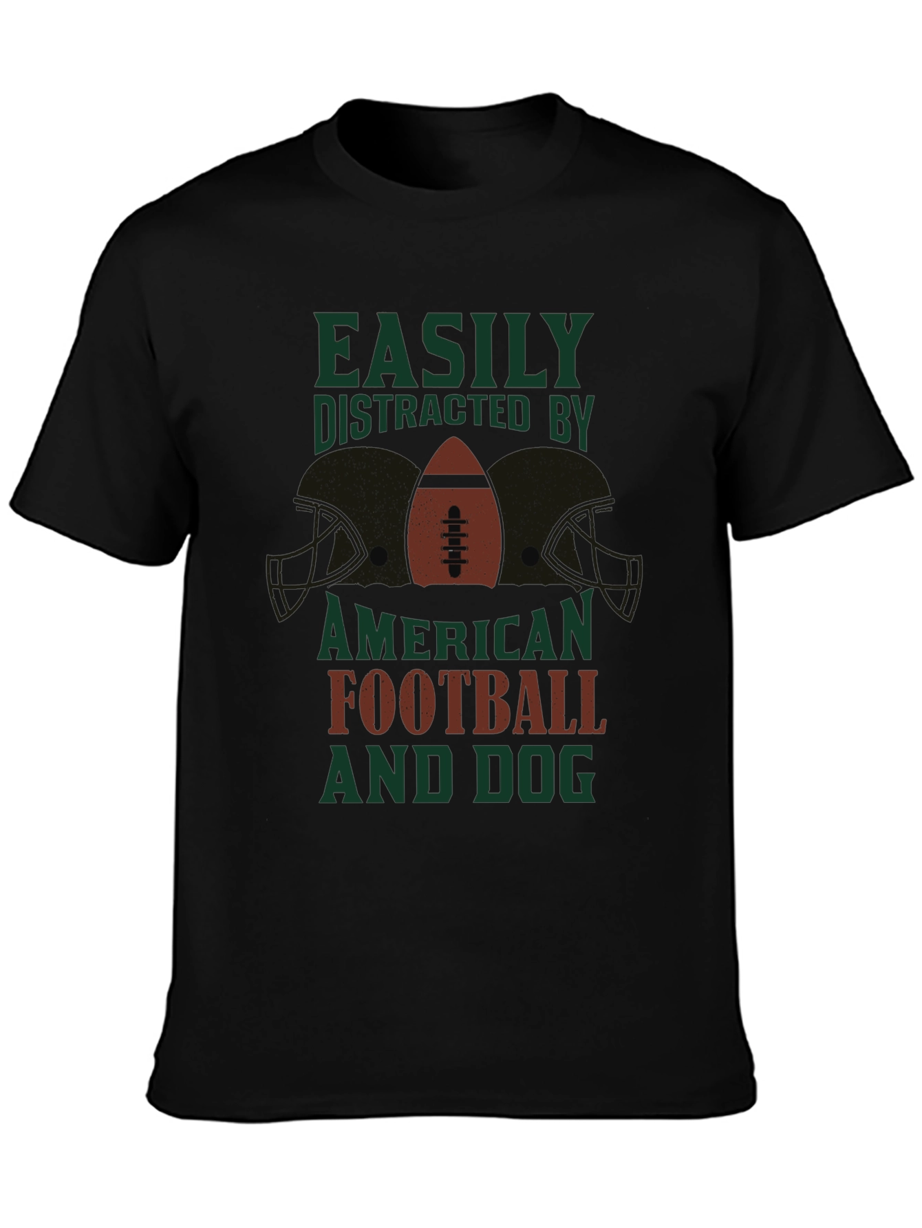 Easily Distracted By Football and Dog T-Shirt